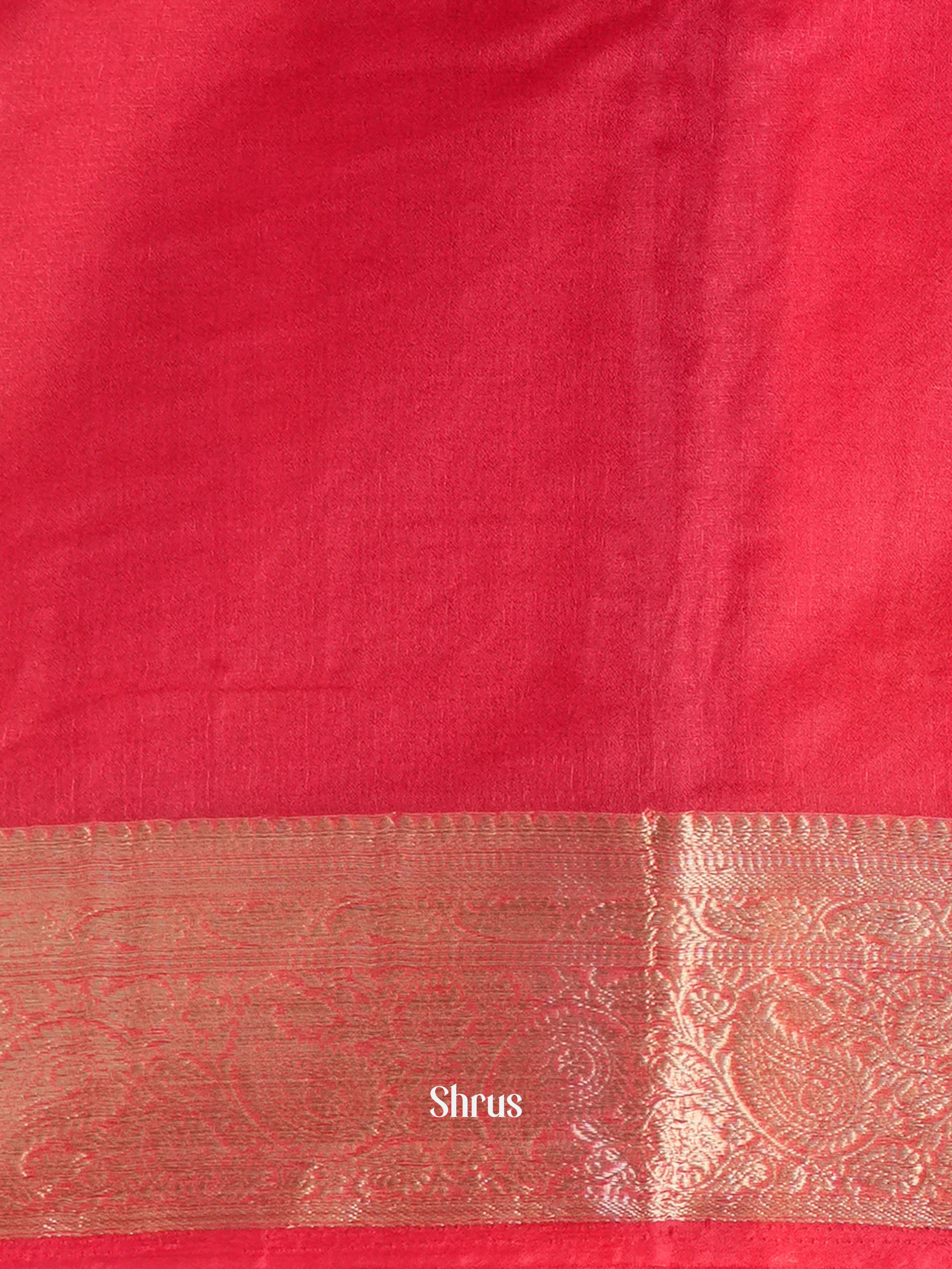 Reddish Pink  - Semi Georgette Saree