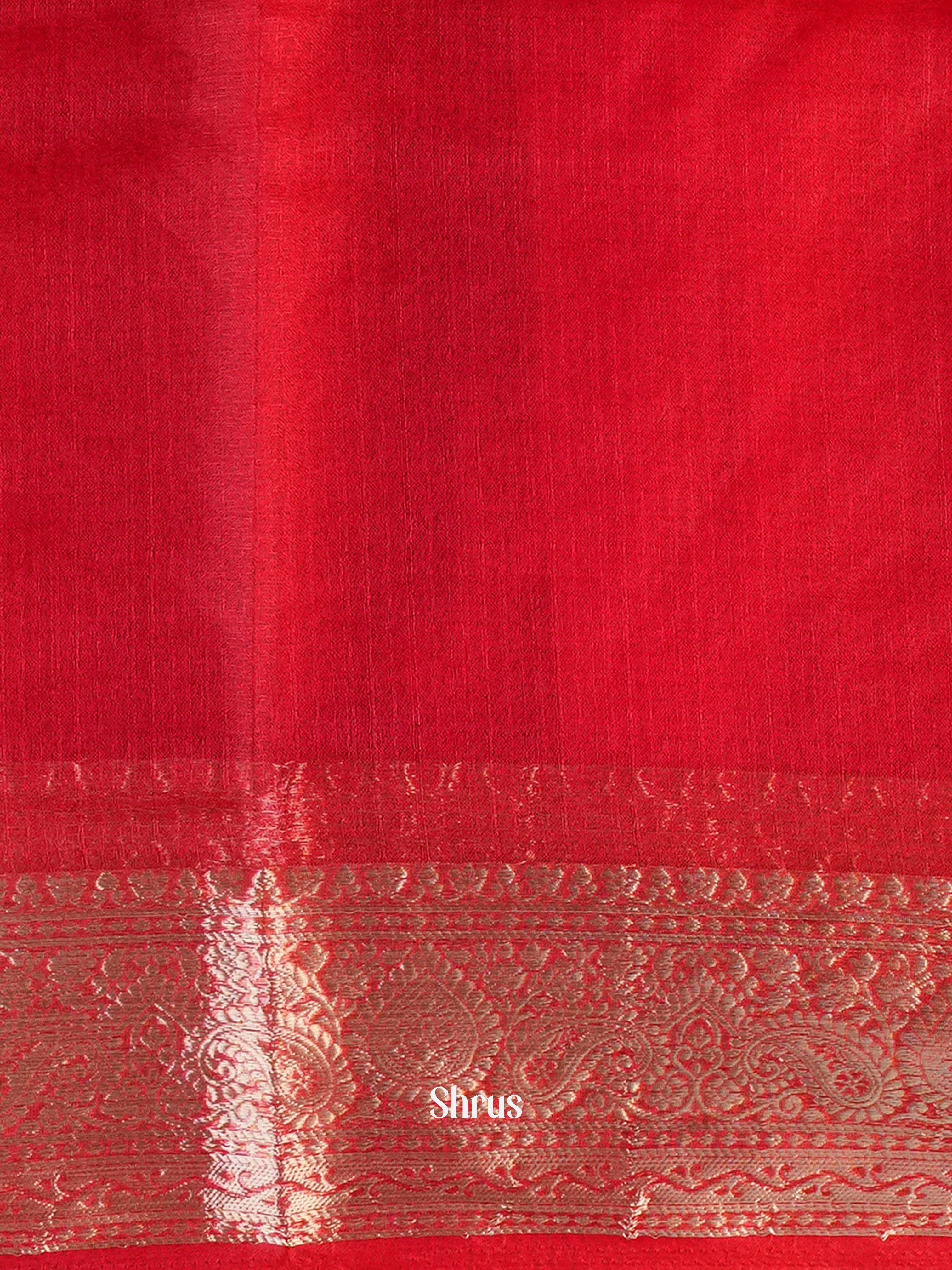 Red - Semi Georgette Saree