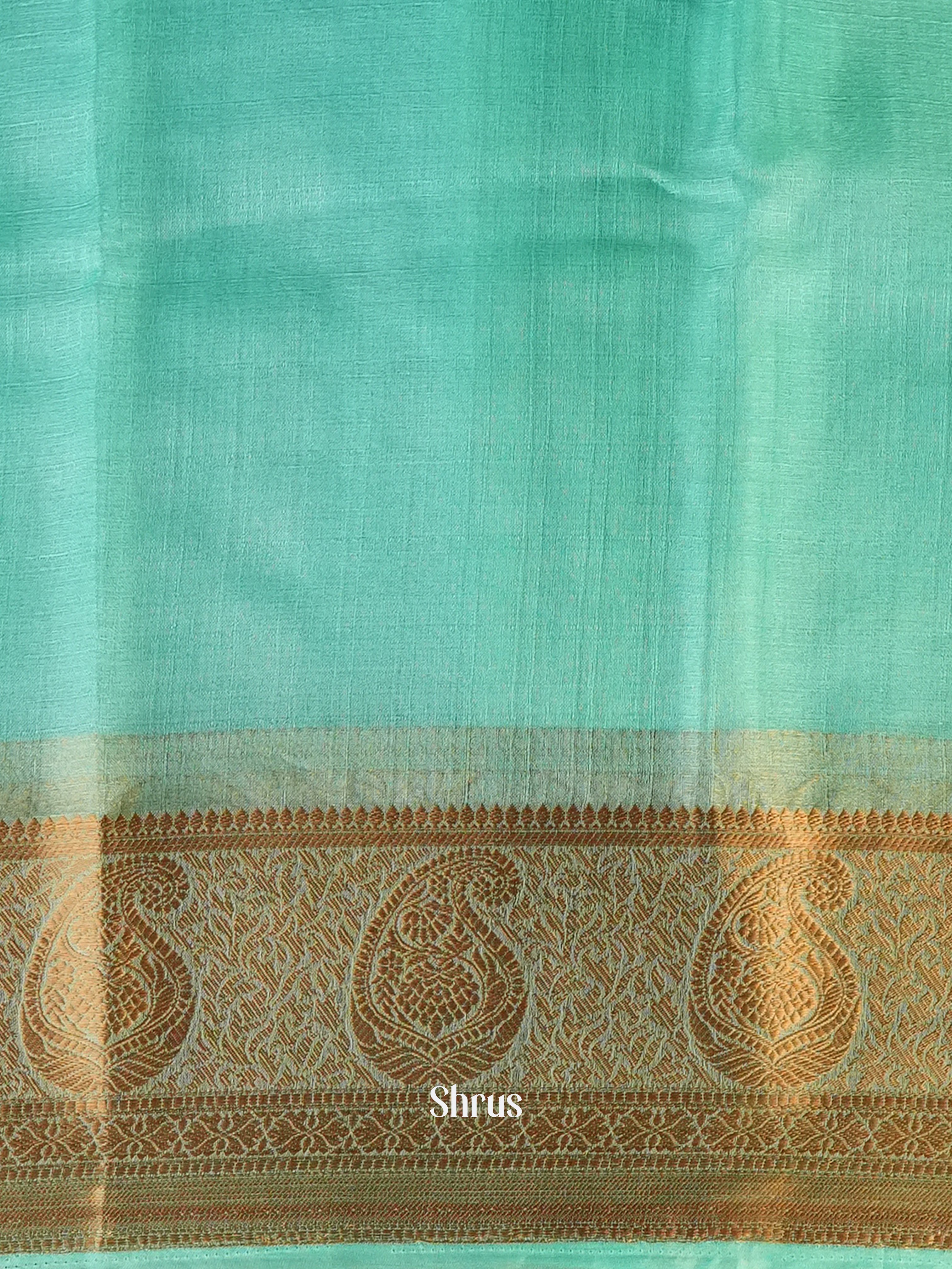 Teal - Semi Georgette Saree