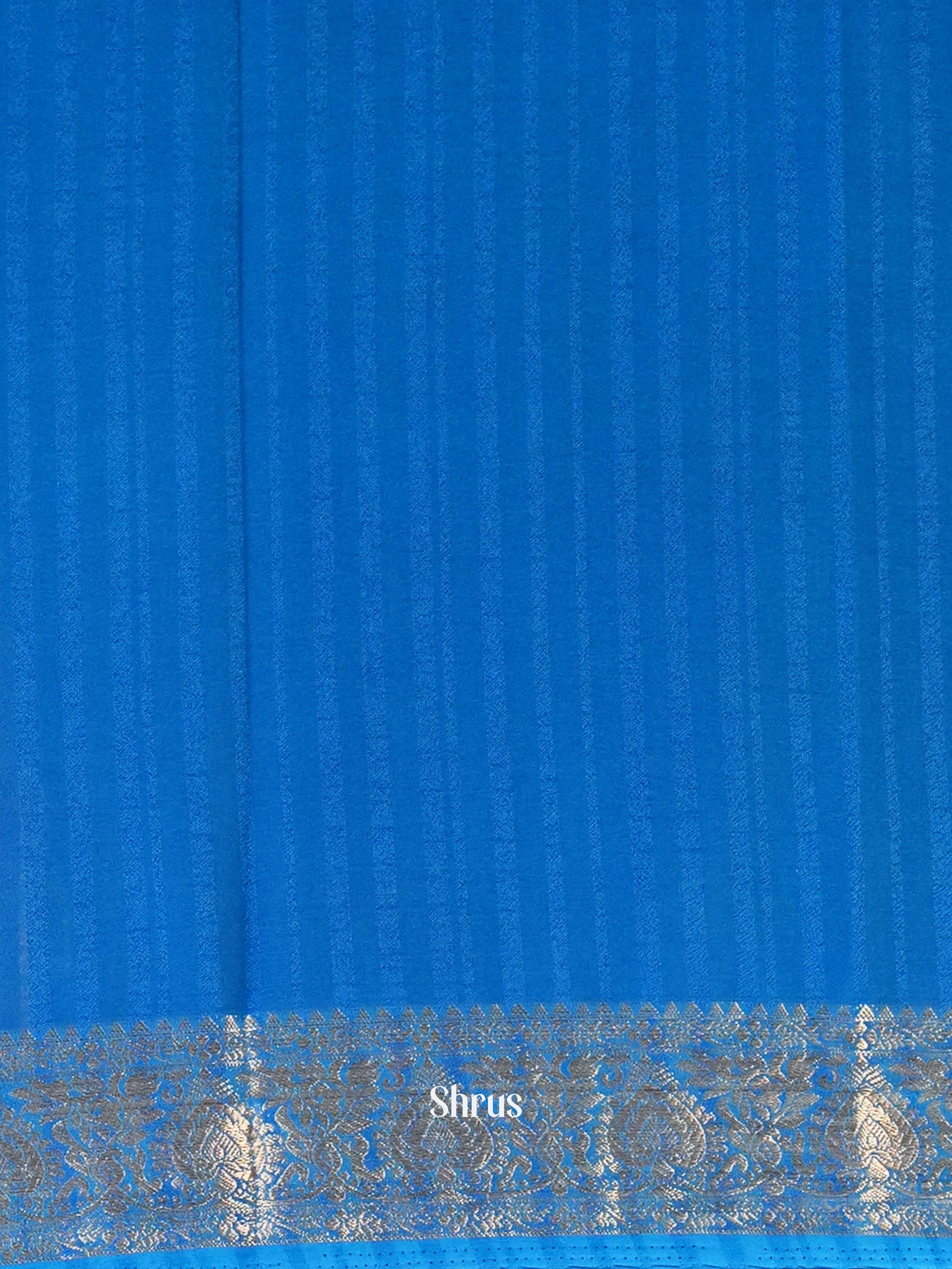 Blue - Semi Mysoresilk Saree