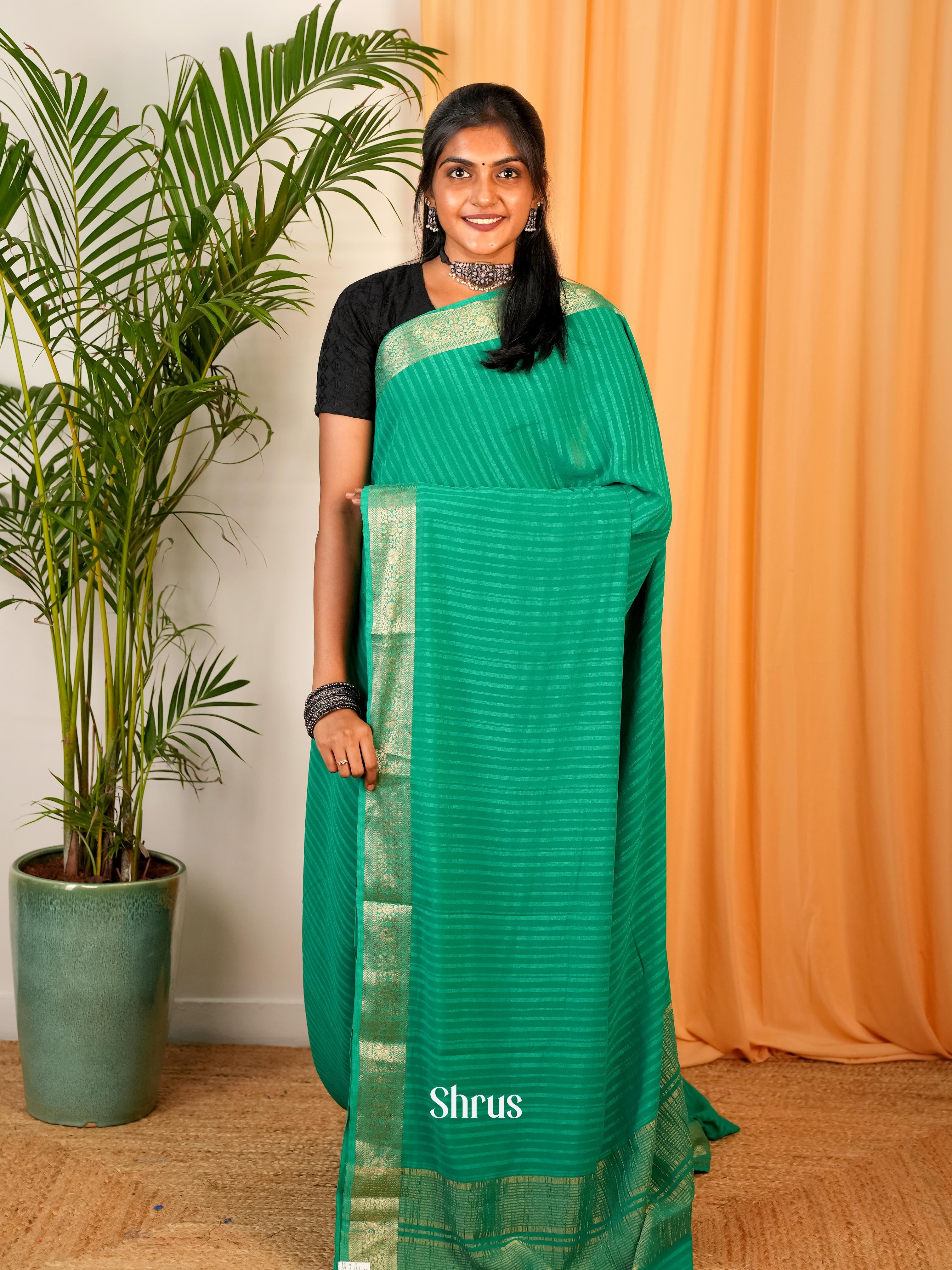 Green- Semi Mysoresilk Saree