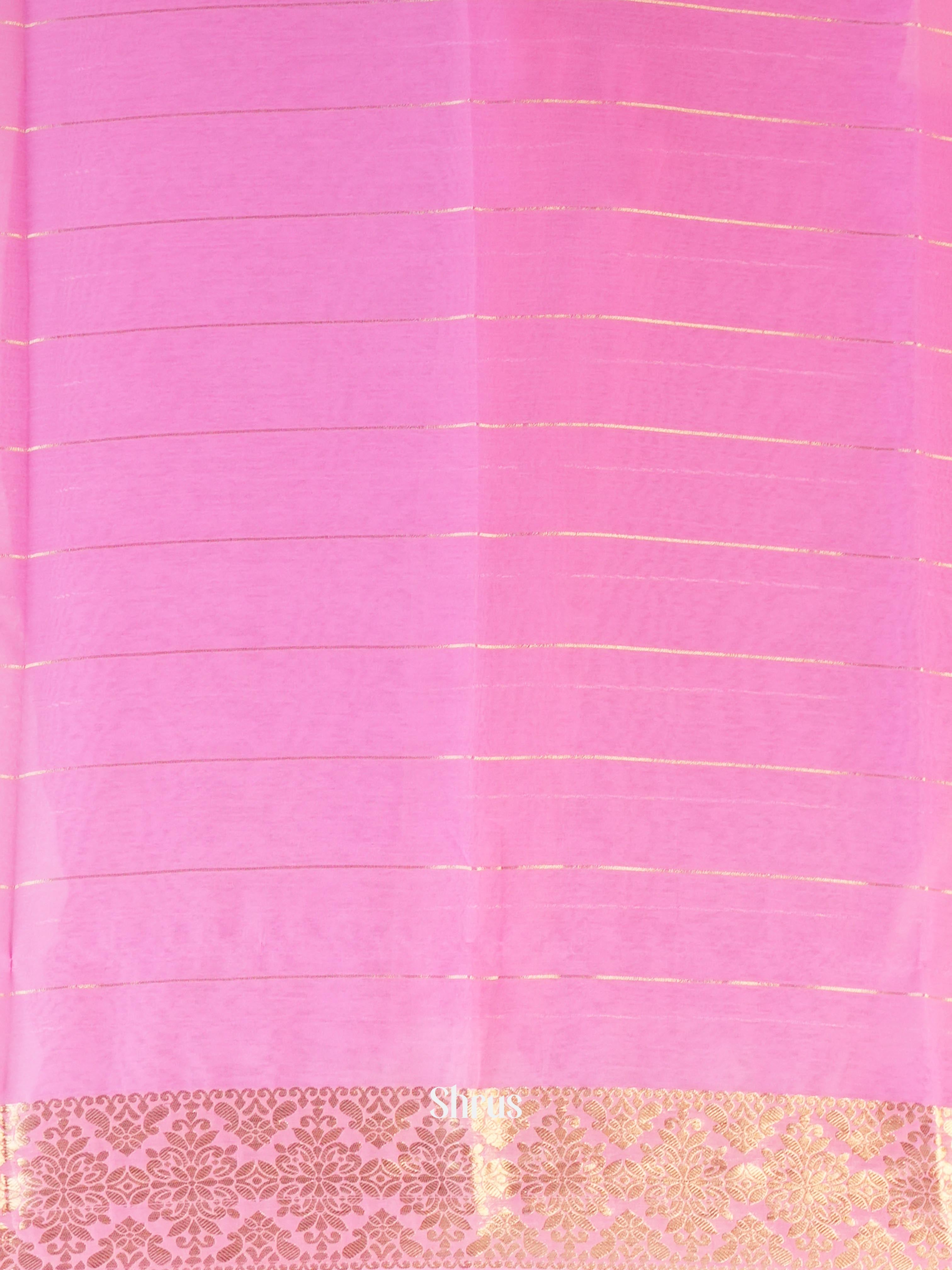 Pink - Semi Mysoresilk Saree