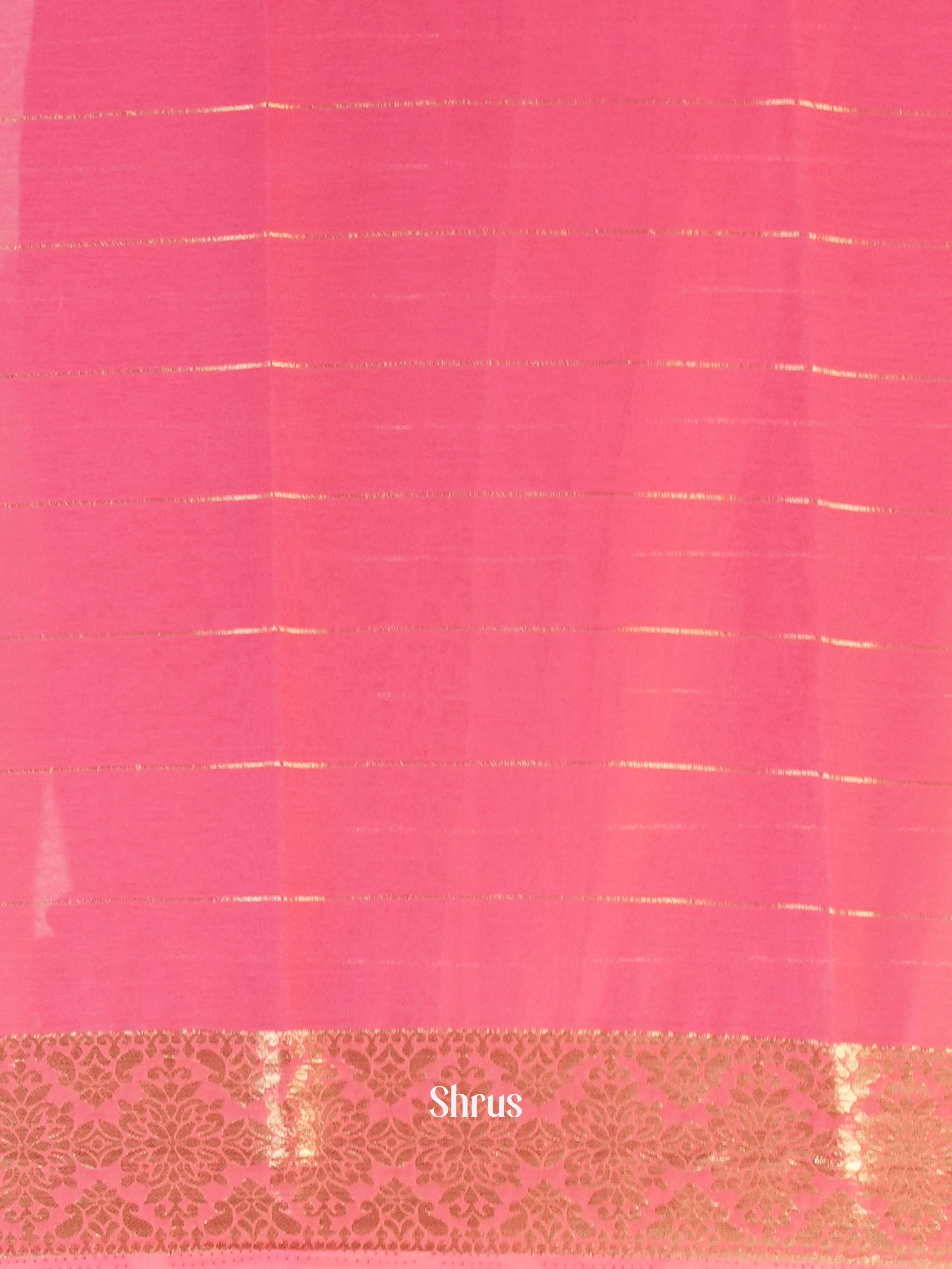 Pink - Semi Mysoresilk Saree