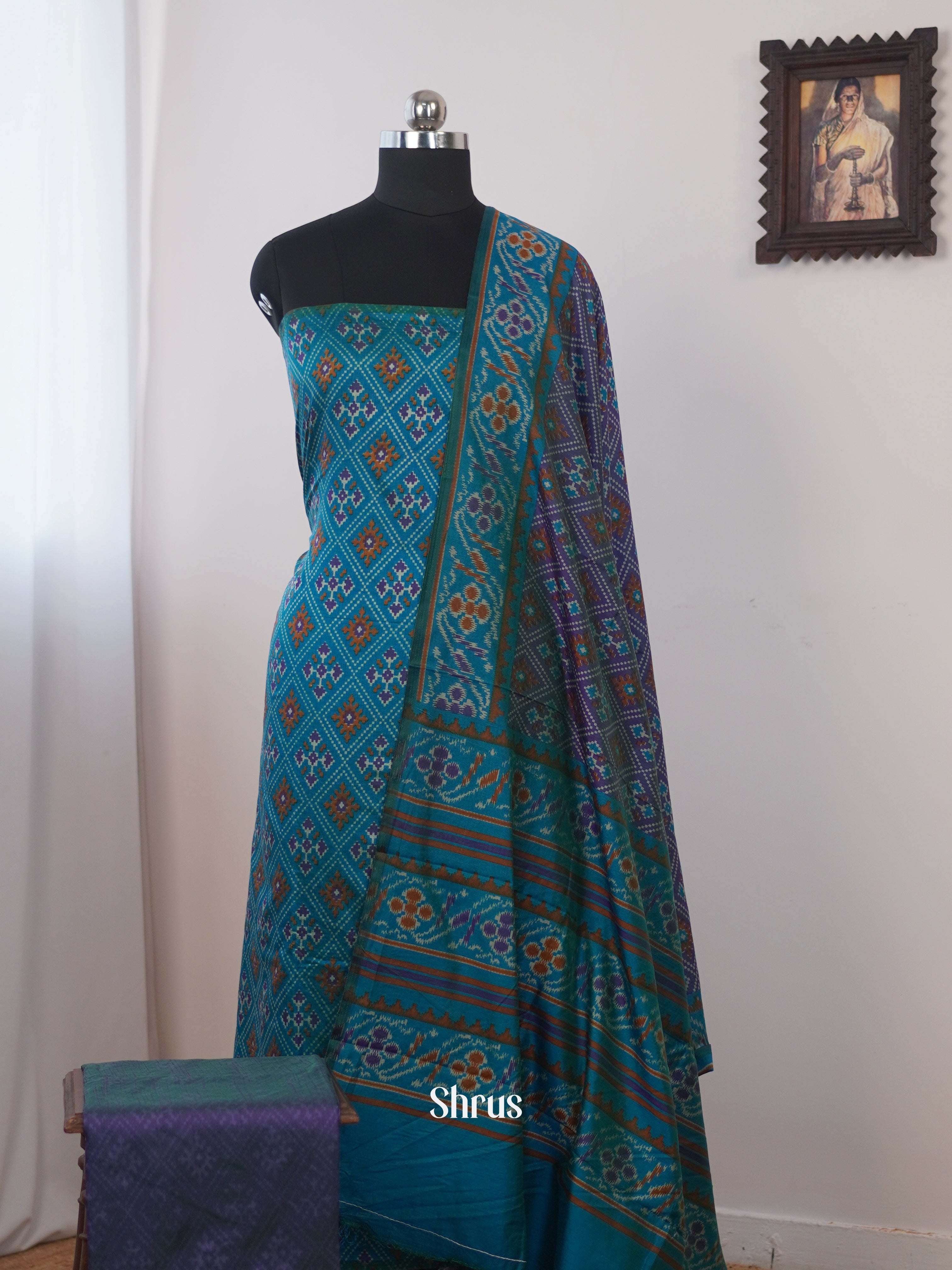 Teal & Purple - semi patola salwar