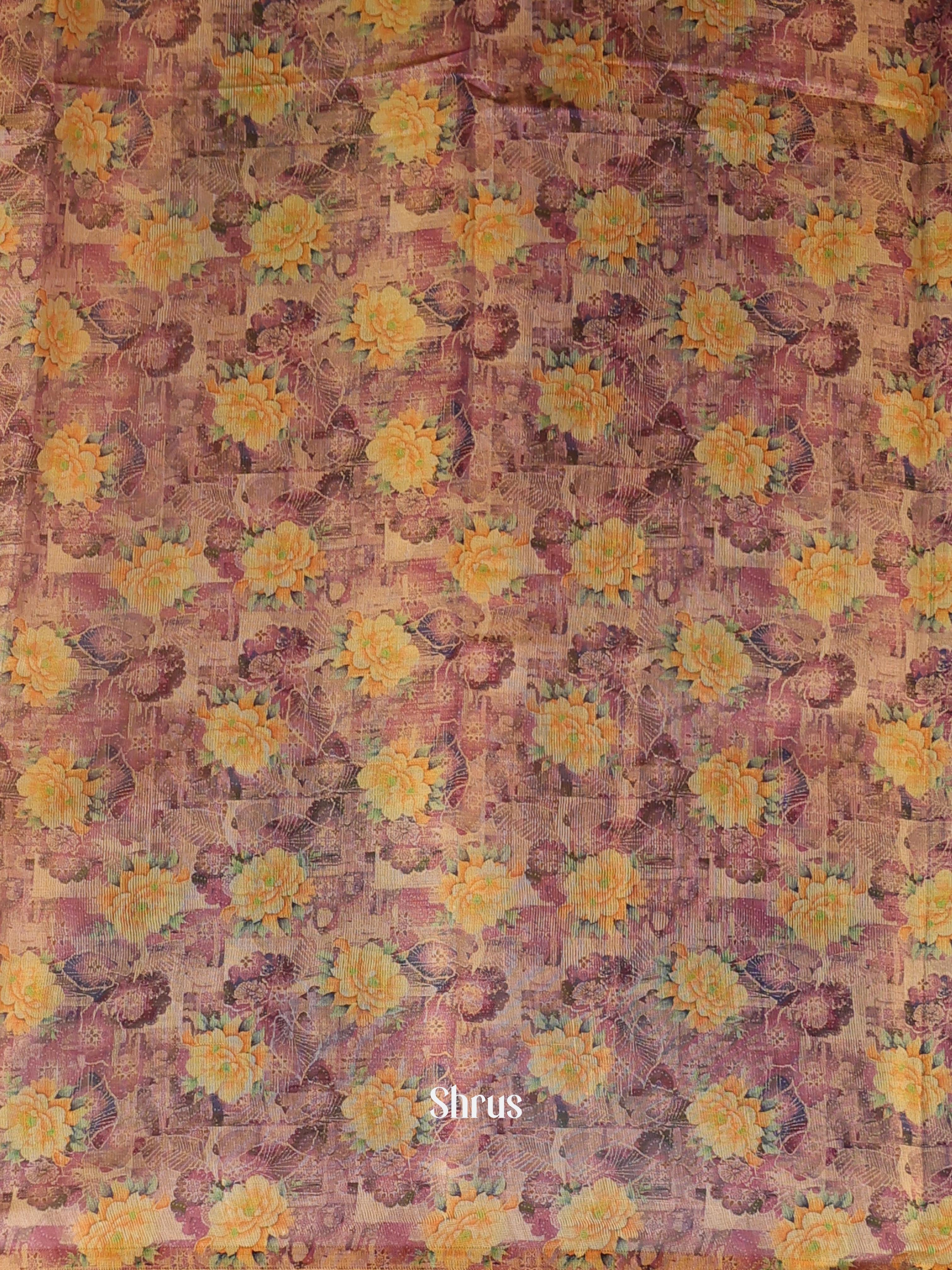 Gold & Orange - Semi Jute Saree - Shop on Shrus.com