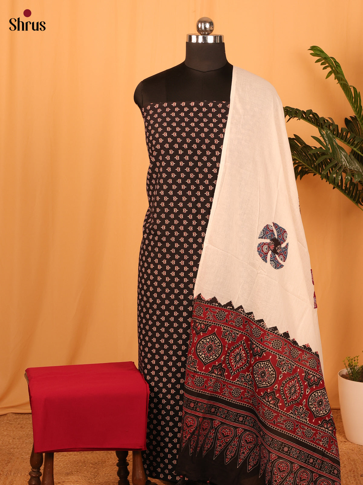 Black & Maroon- Ajrakh Salwar