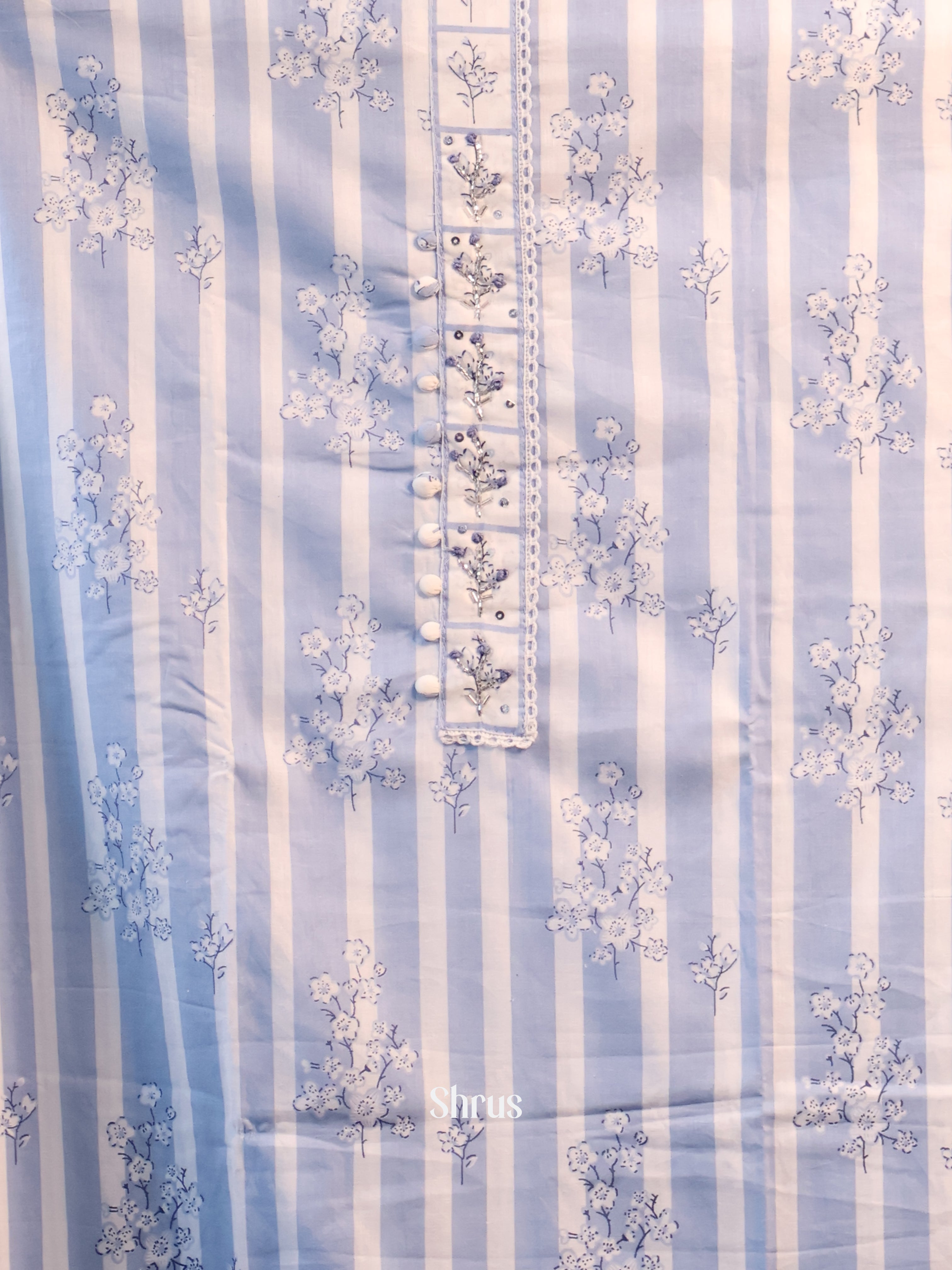 White & Blue - Cotton salwar