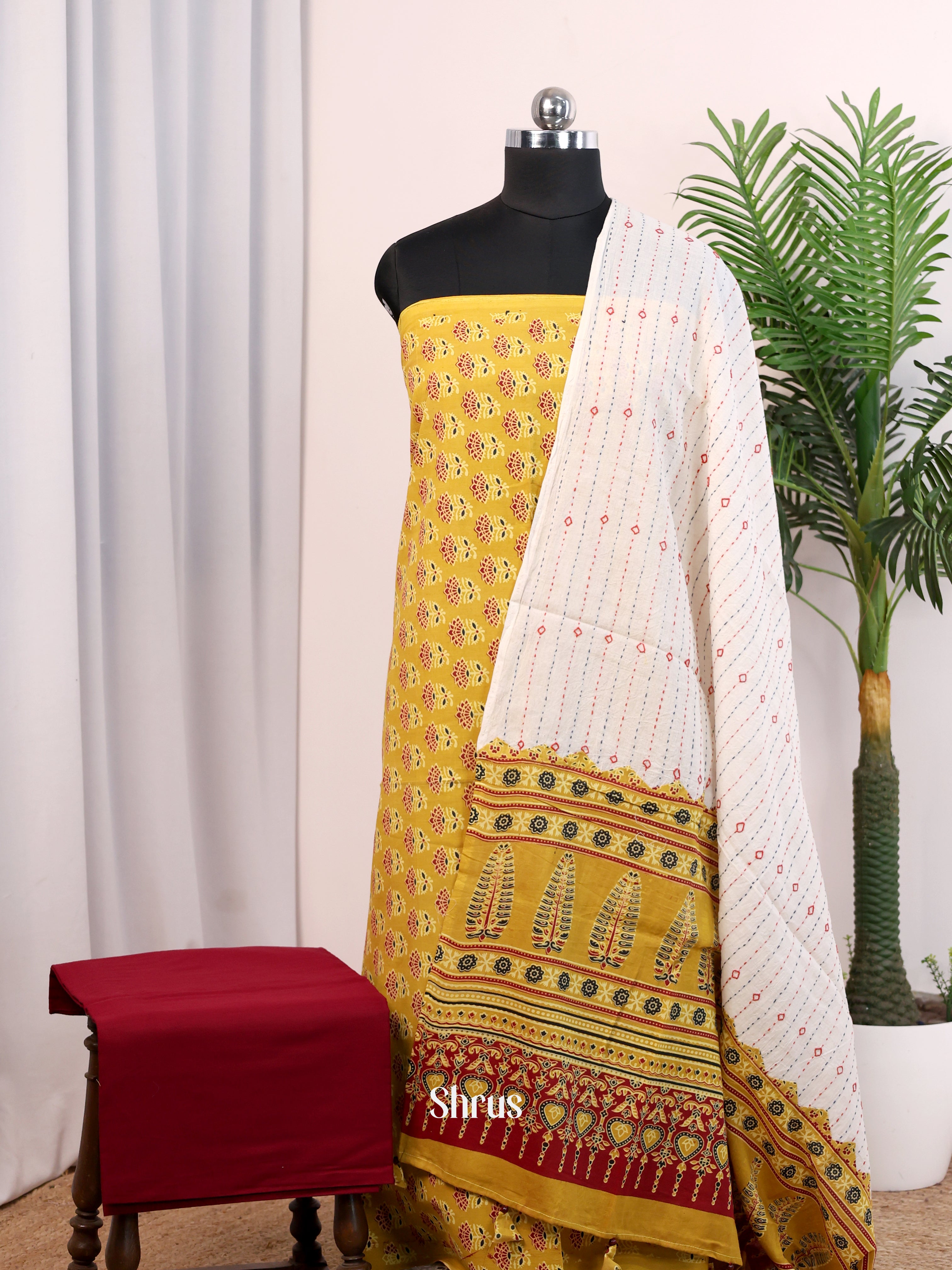 Mustard & Maroon - Ajrakh Salwar