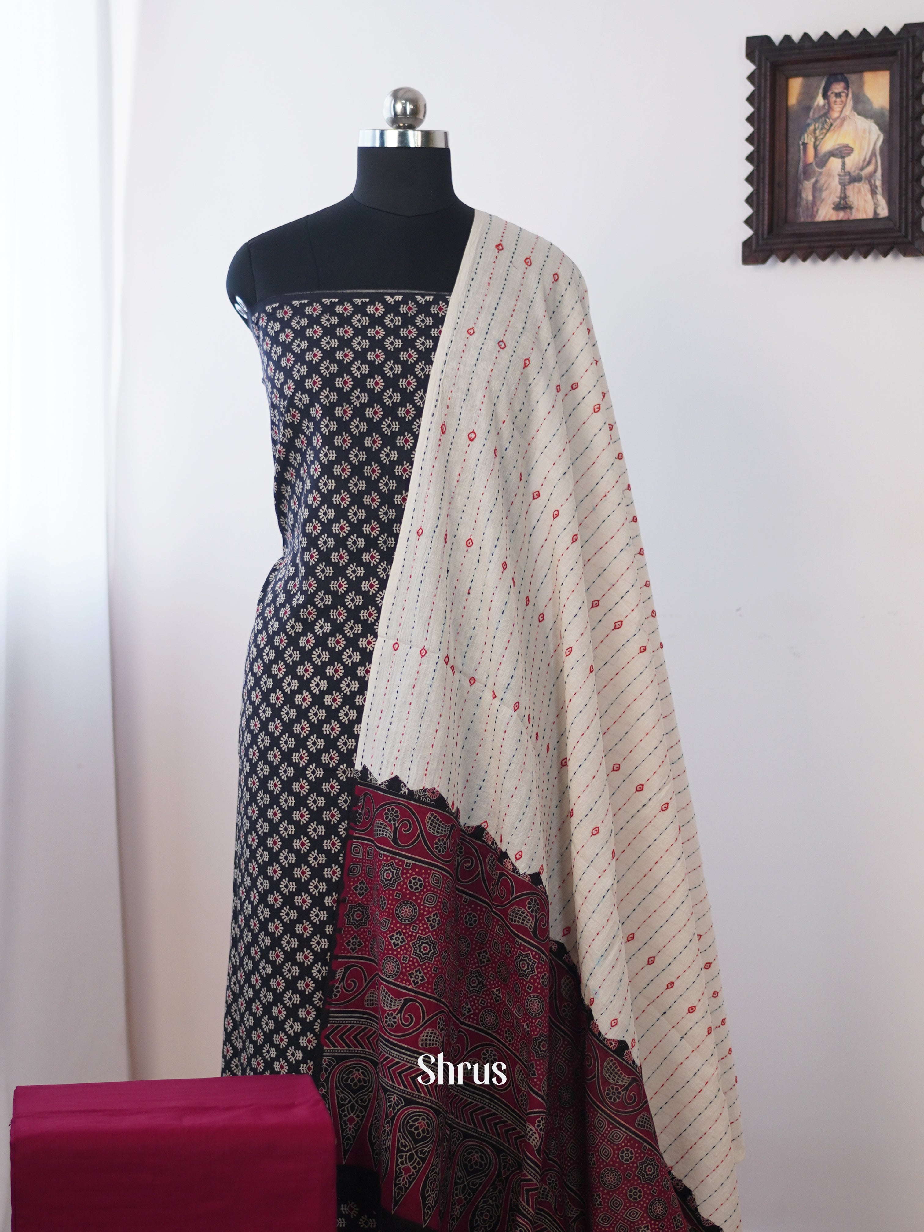 Black & Maroon - Ajrakh Salwar