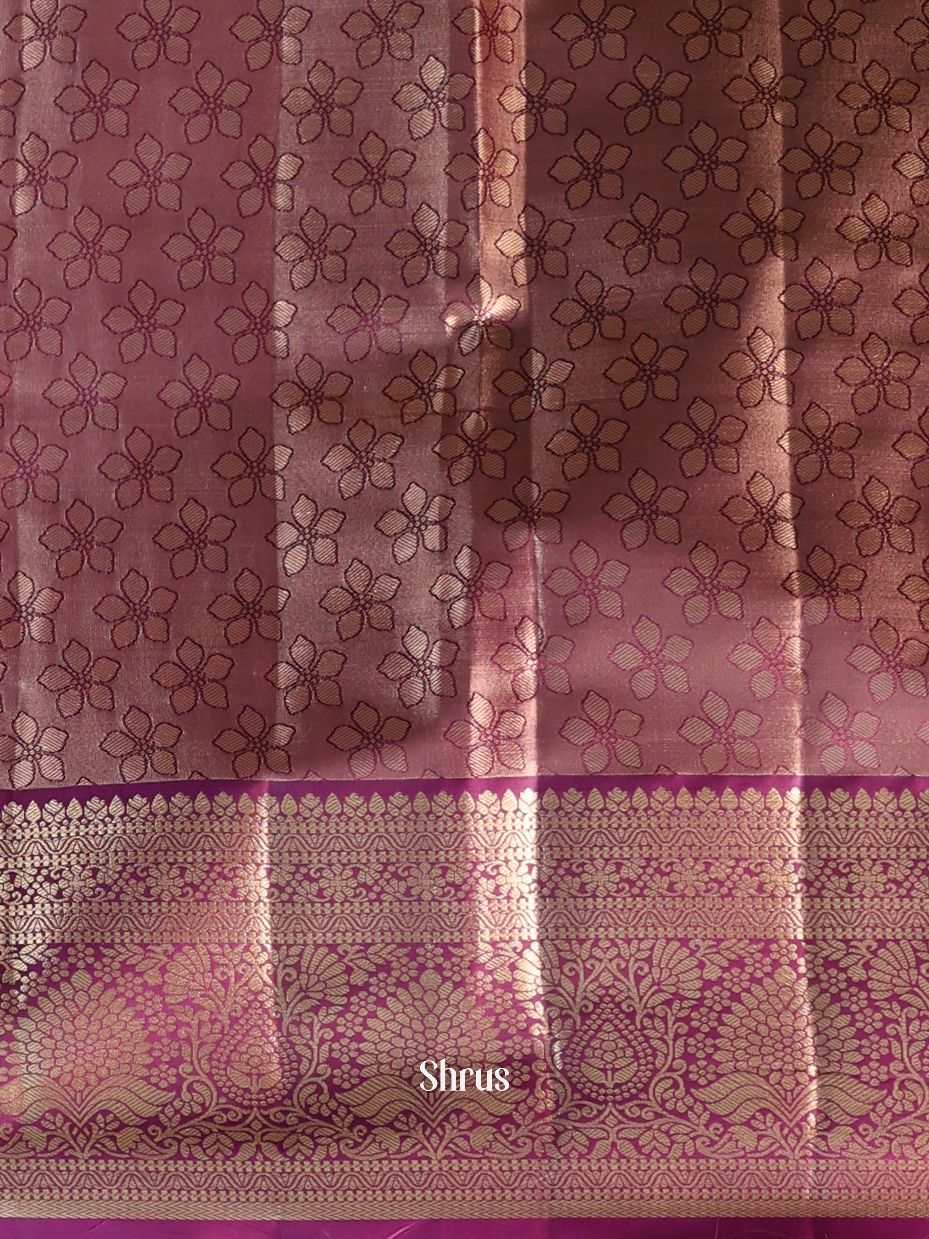 Pink & Purple - Kanchipuram-halfpure Saree