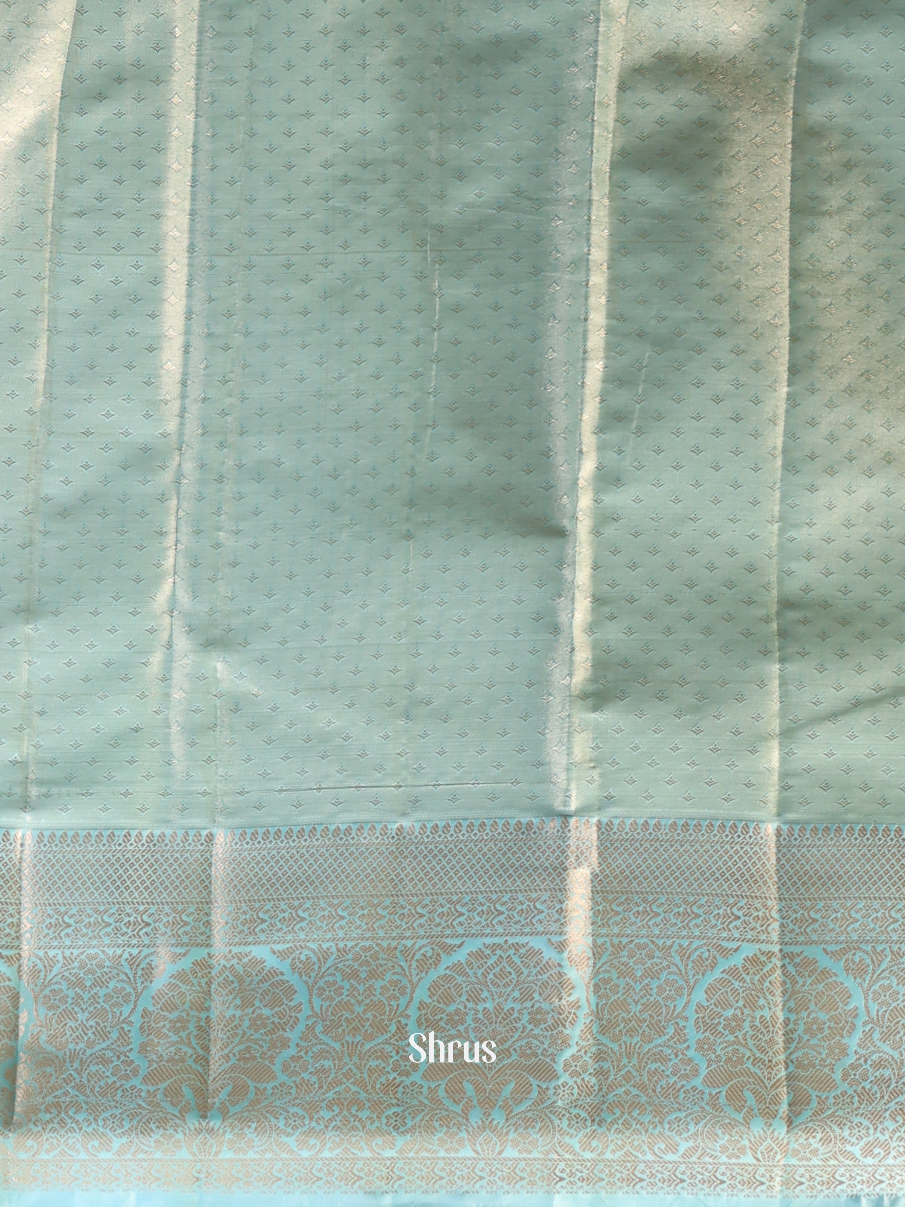 Pink & Ice Blue- Kanchipuram-halfpure Saree