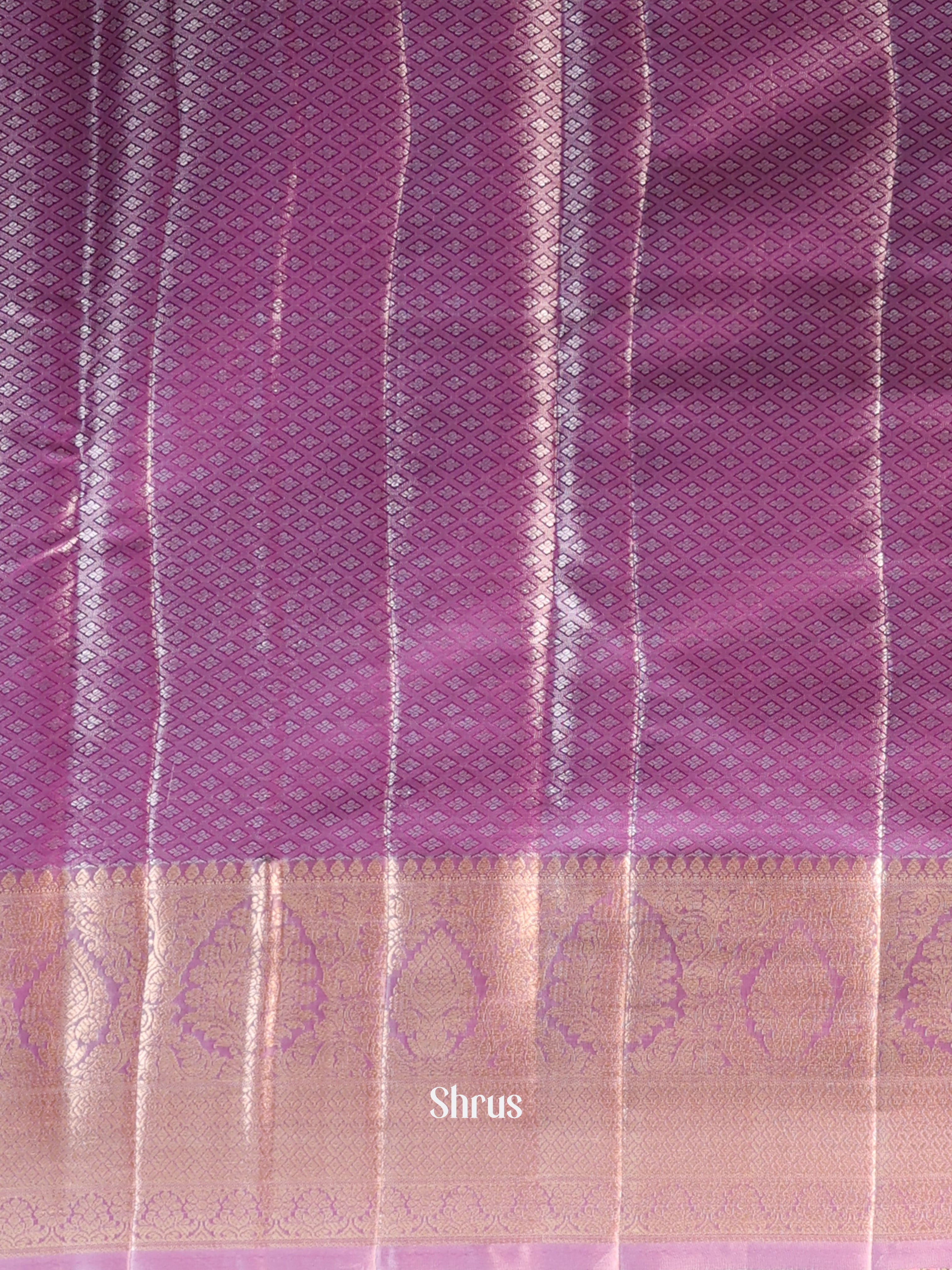 Purple - Kanchipuram-halfpure Saree