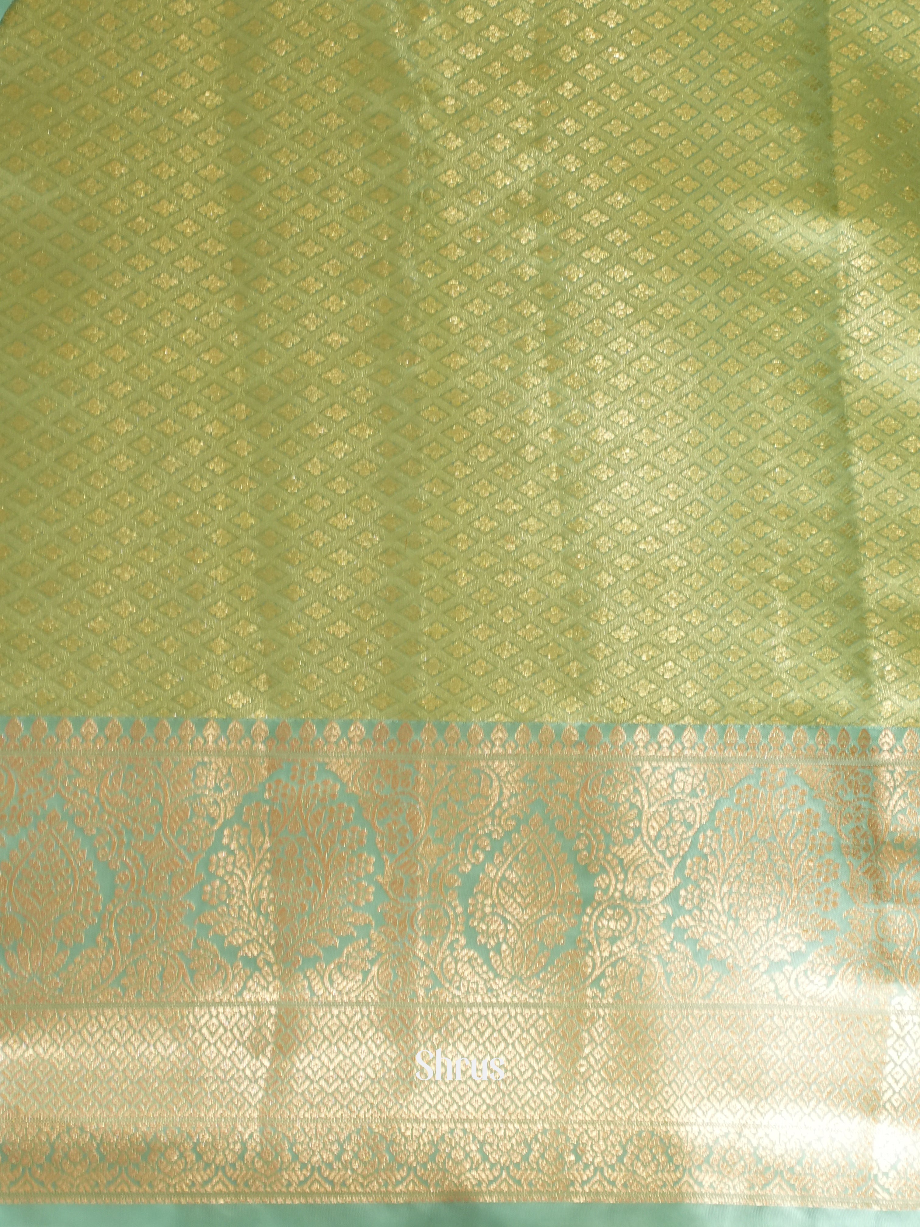 Dusty Pink & Green- Kanchipuram-halfpure Saree