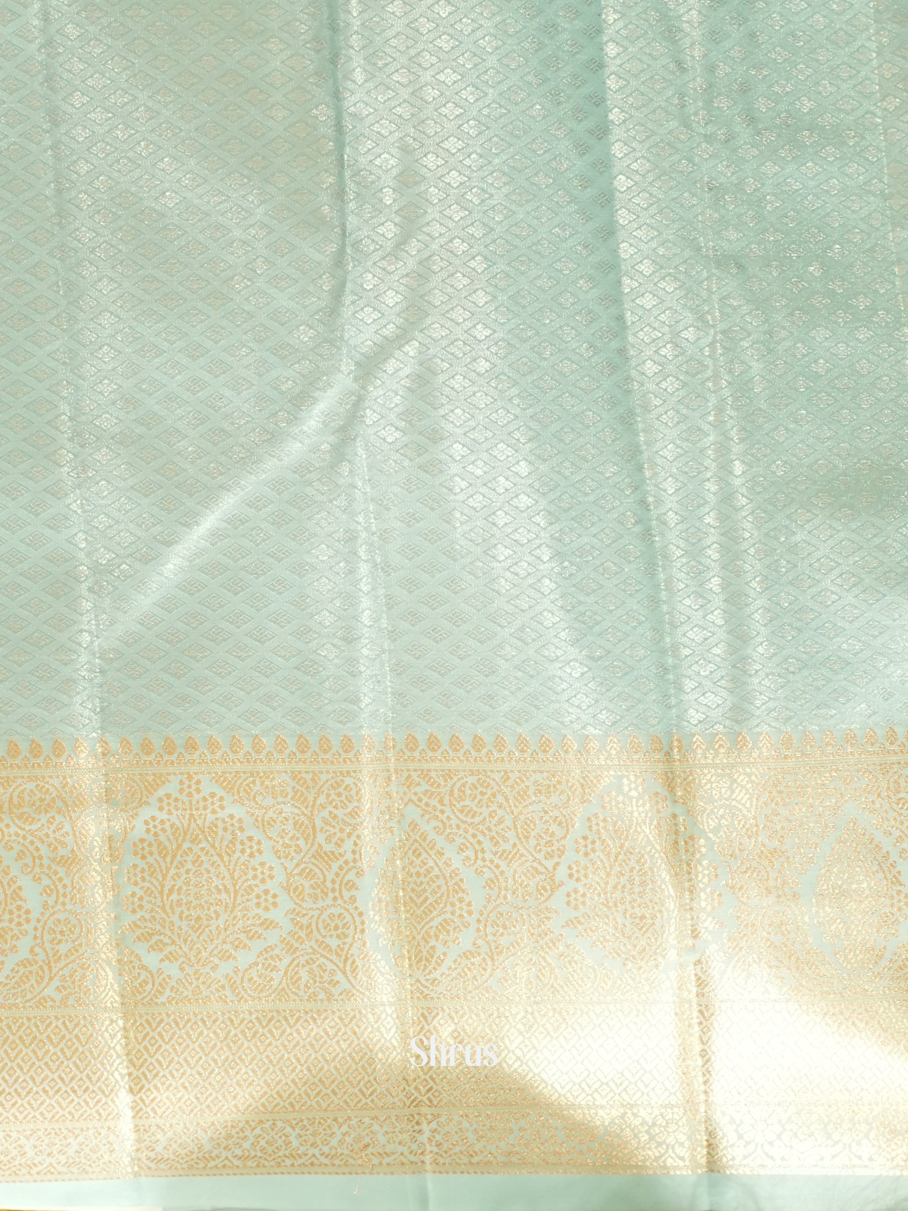 Teal & Pink  -  Kanchipuram-half pure Saree