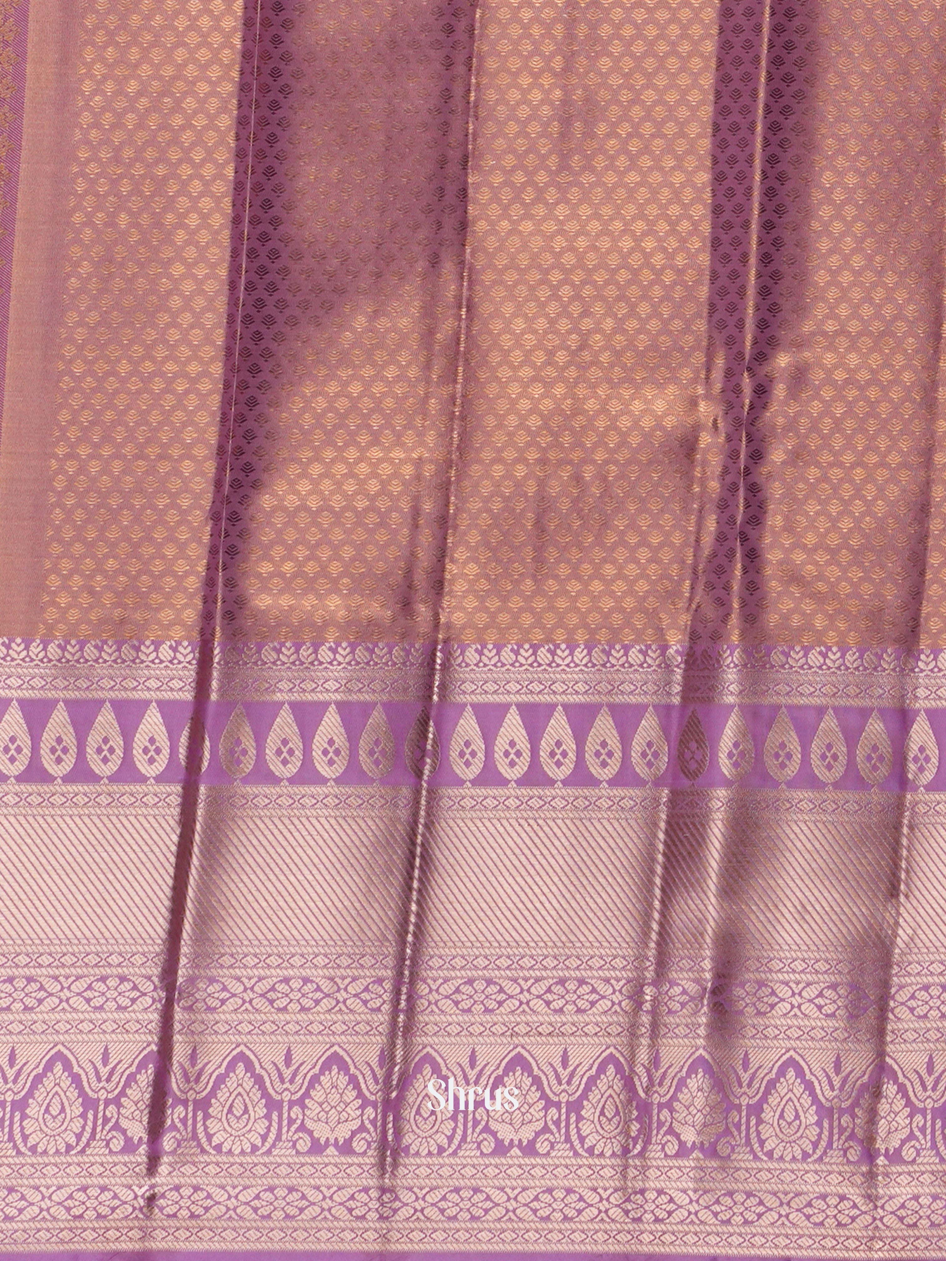 Green & Purple - Kanchipuram-halfpure Saree