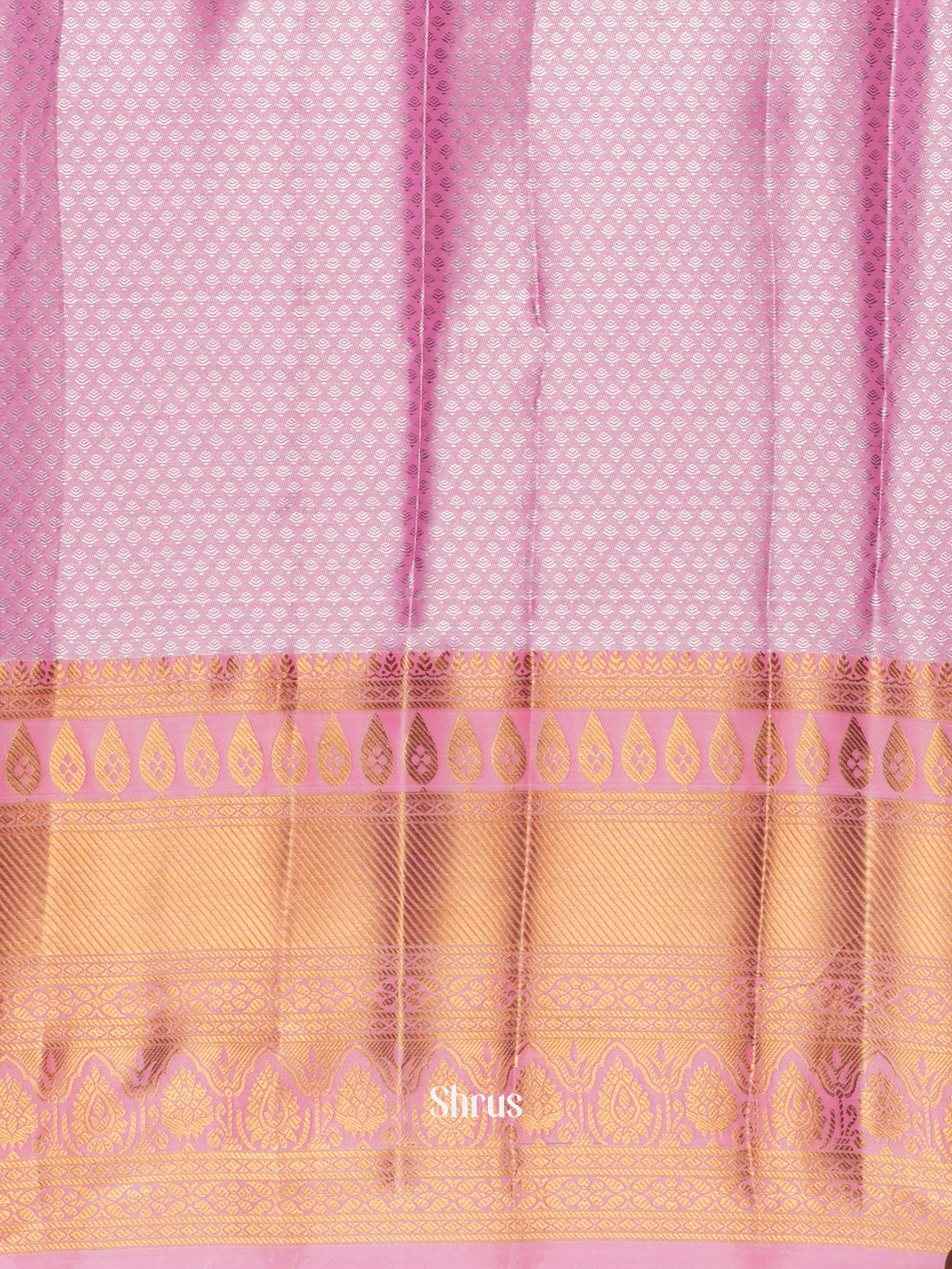 Blue & Pink - Kanchipuram-halfpure Saree