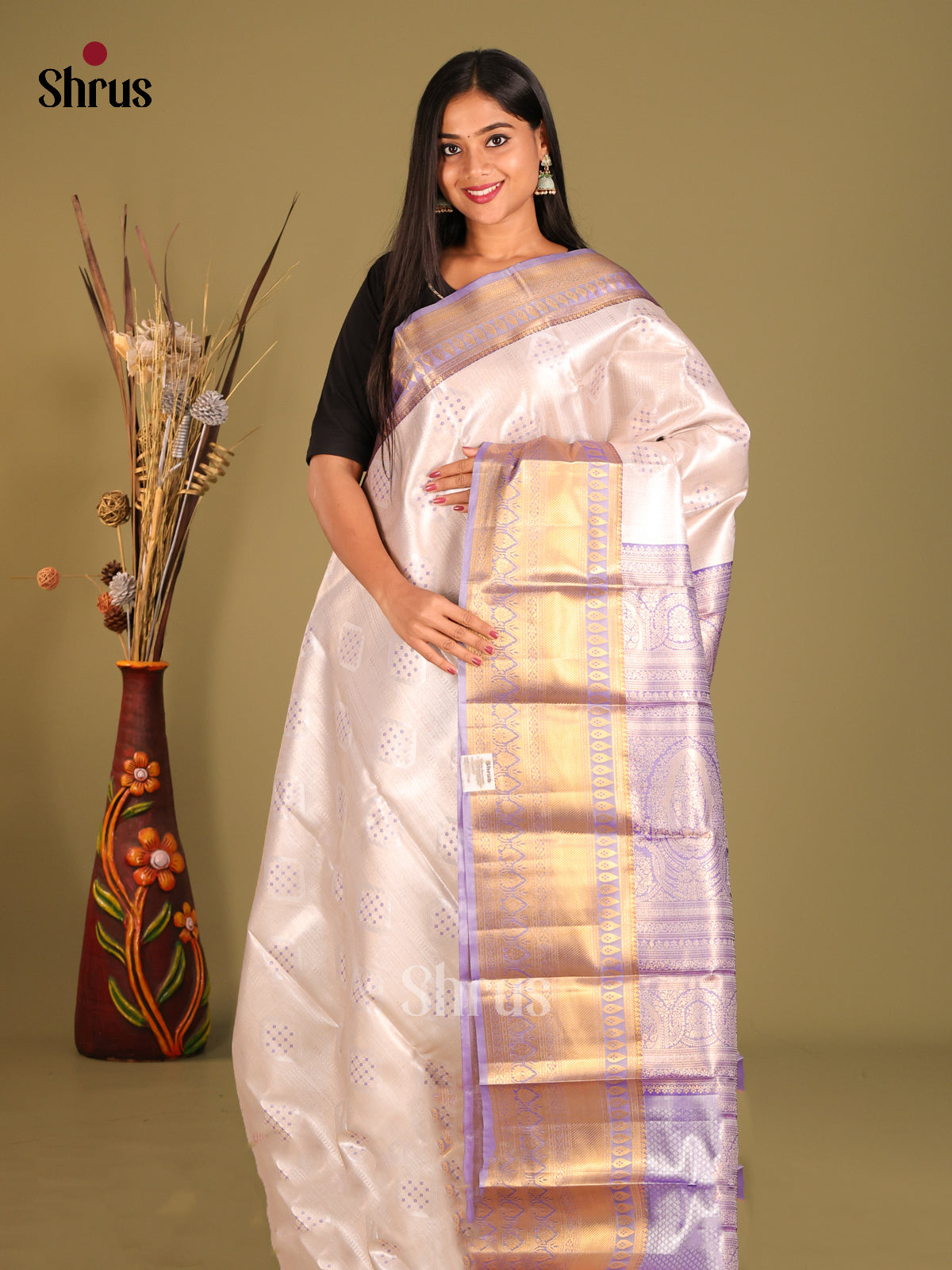 CIS18128 - Kanchipuram-halfpure Saree - Shop on Shrus.com