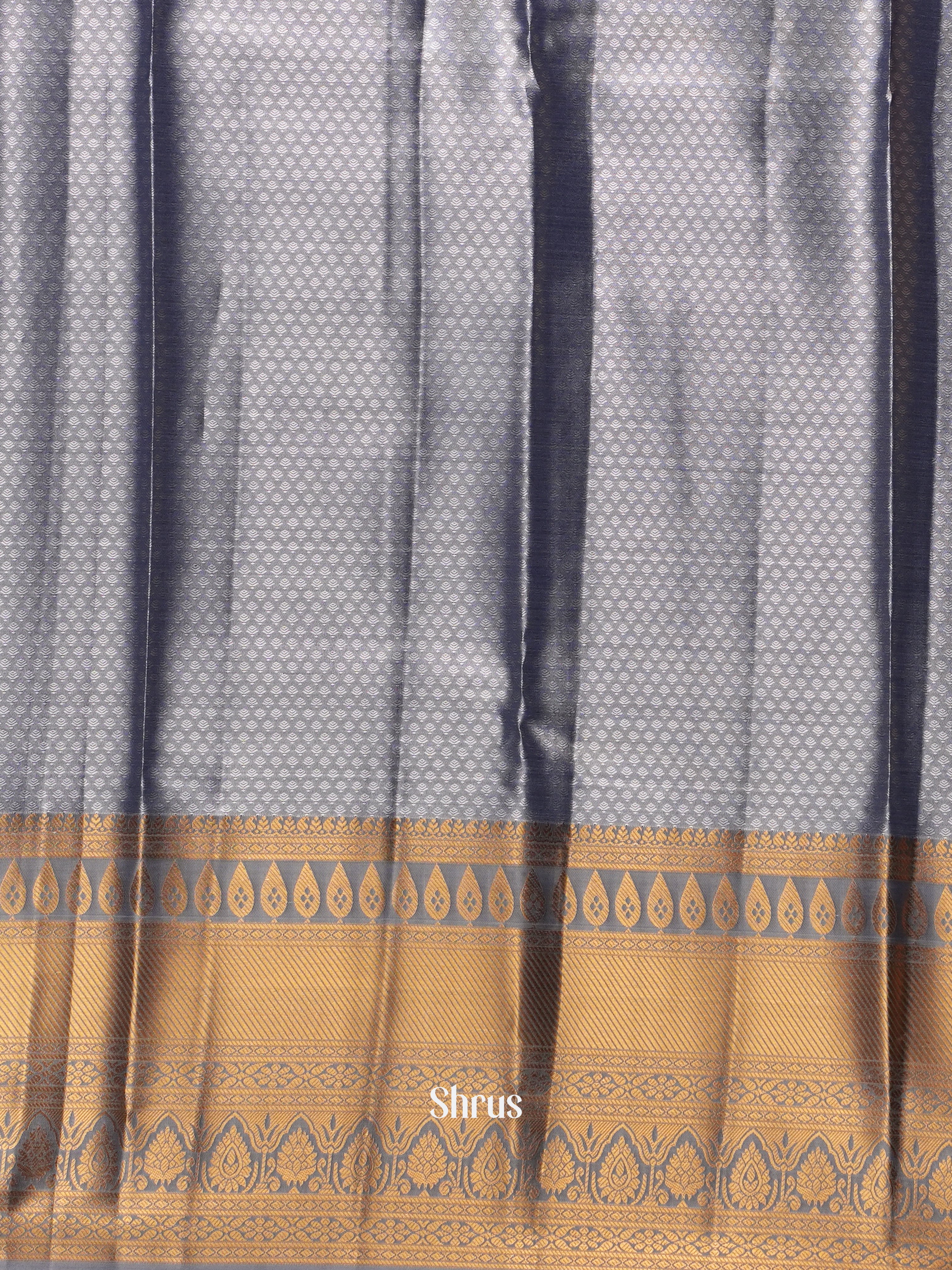 Grey - Kanchipuram-halfpure Saree