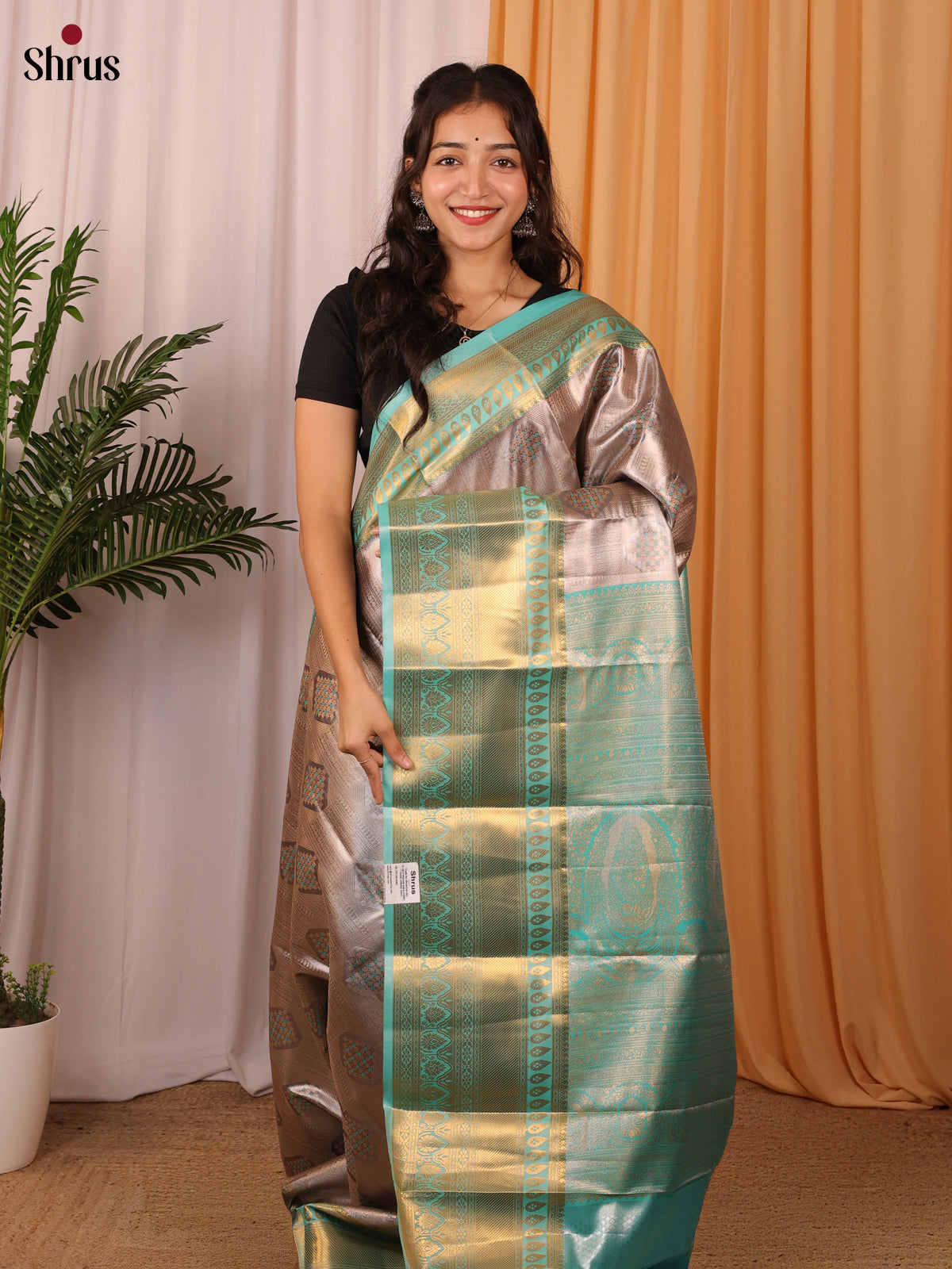 CIS18141 - Kanchipuram-halfpure Saree