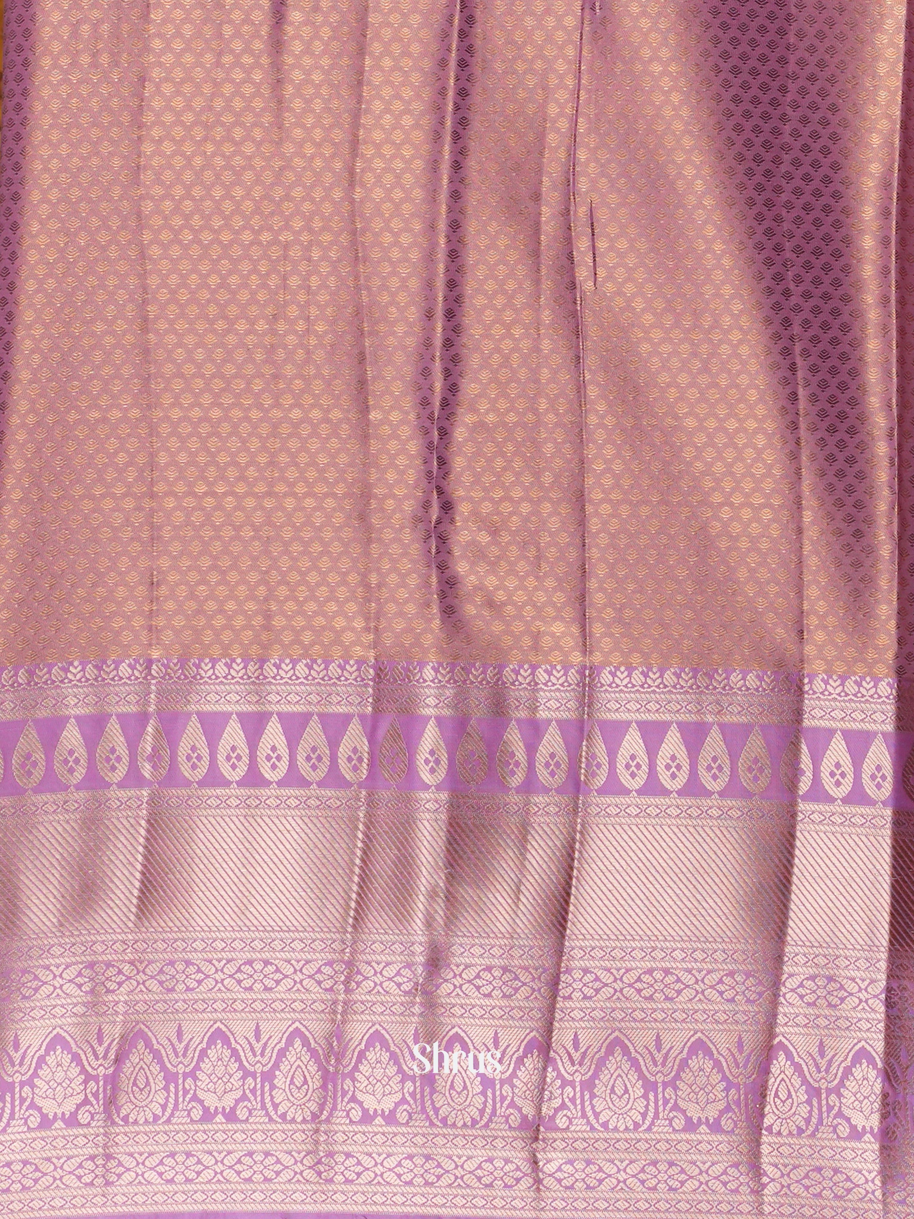 Copper & Purple - Kanchipuram-halfpure Saree