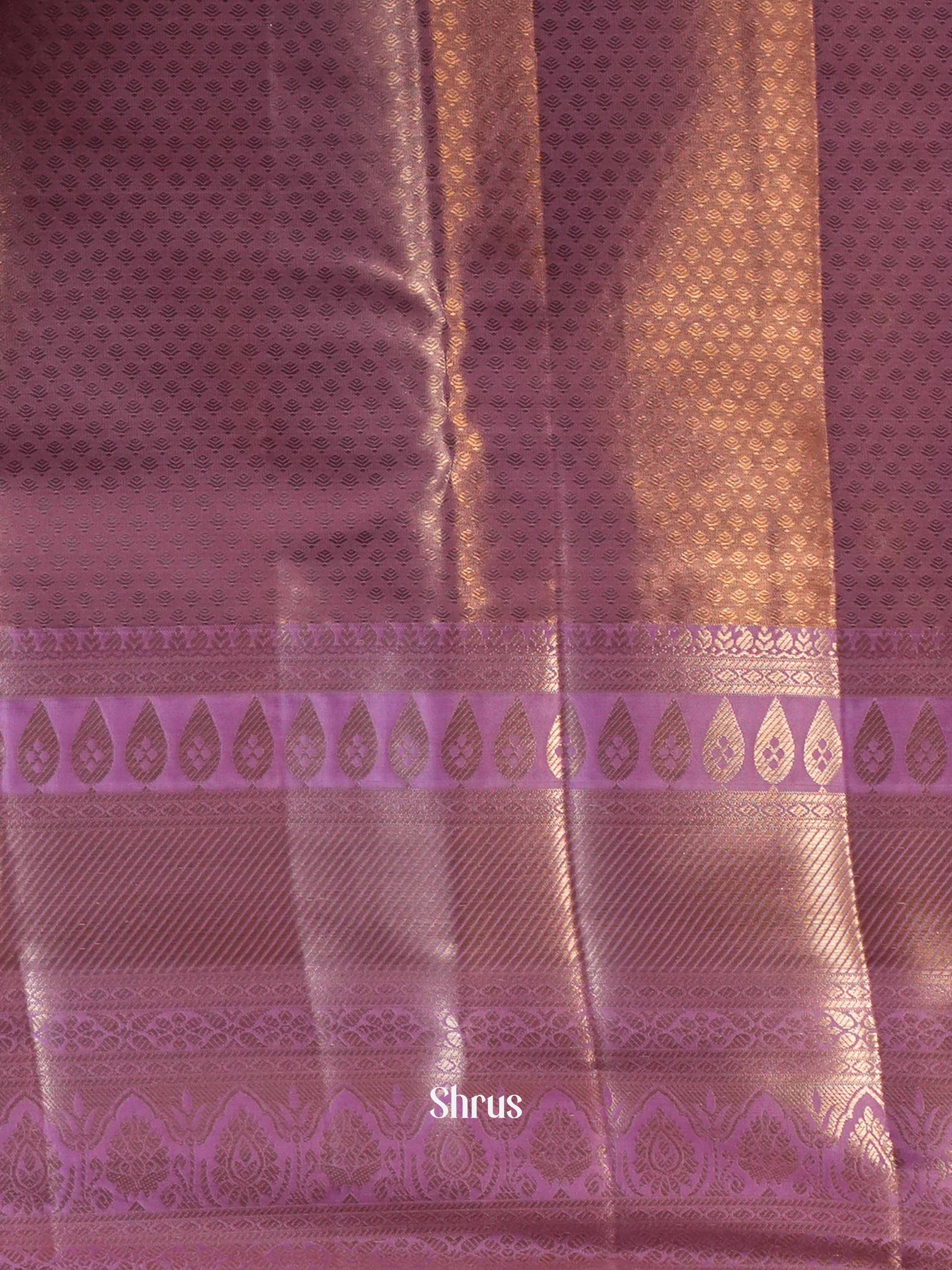 Brick & Purple - Kanchipuram-halfpure Saree