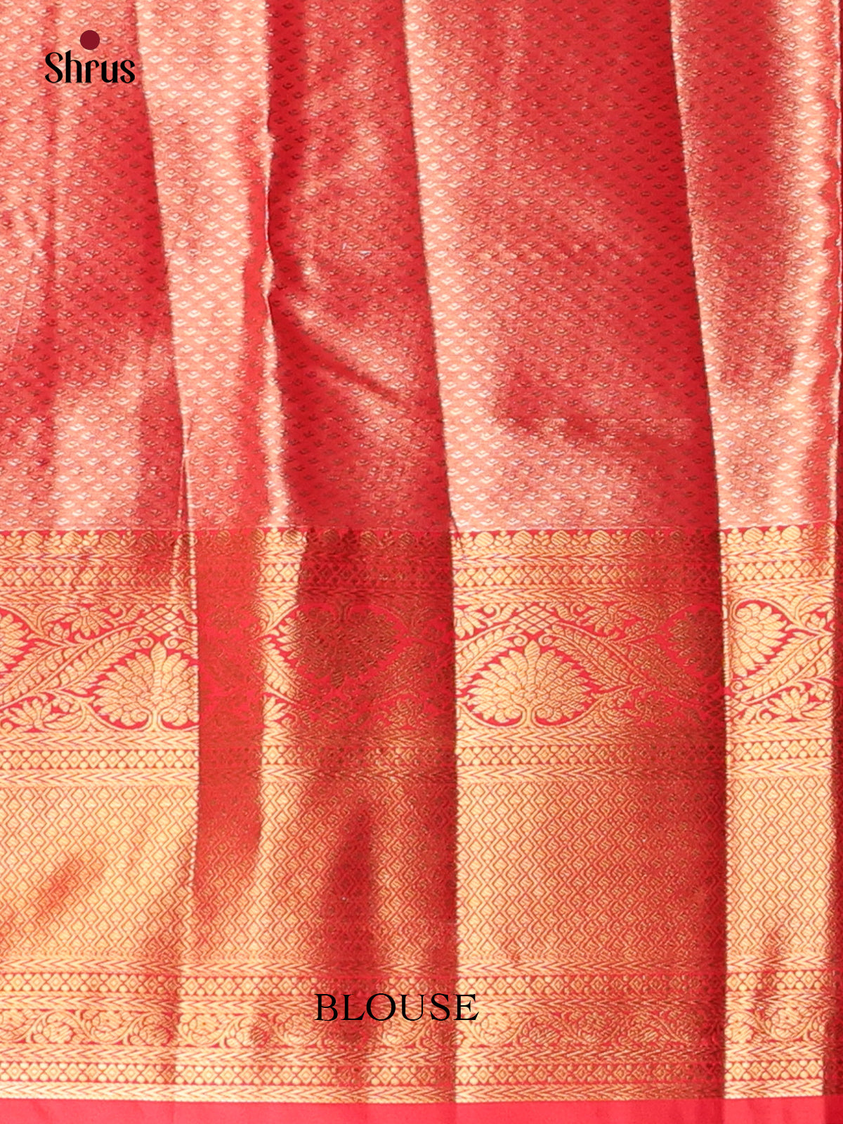 Beige & Red - Kanchipuram-halfpure Saree