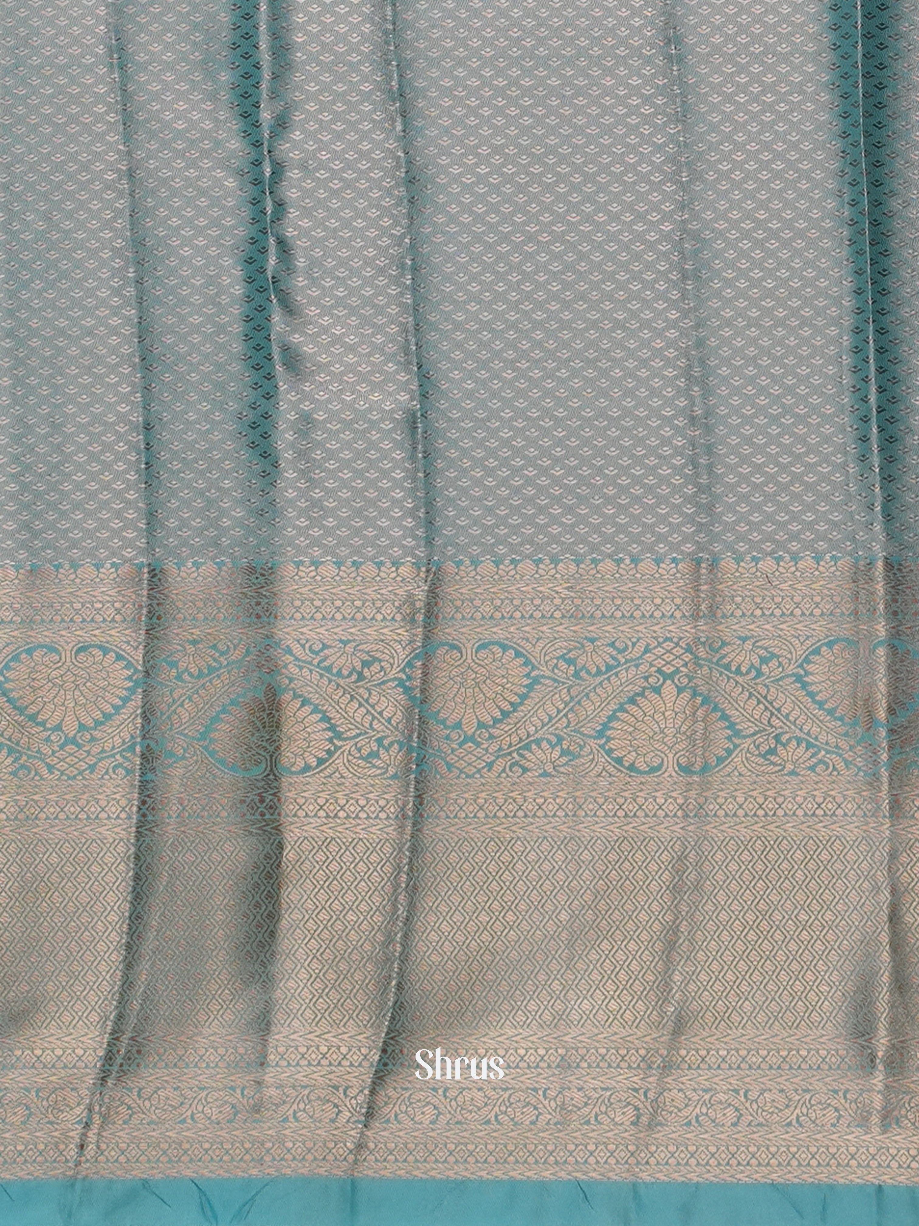 Onion Peel & Blue - Kanchipuram-halfpure Saree