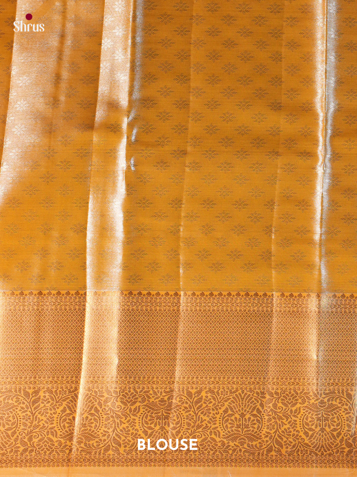 Blue & Mustard - Kanchipuram-halfpure Saree