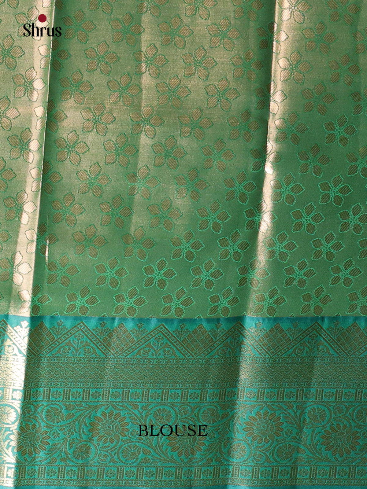 Beige & Green - Kanchipuram-halfpure Saree