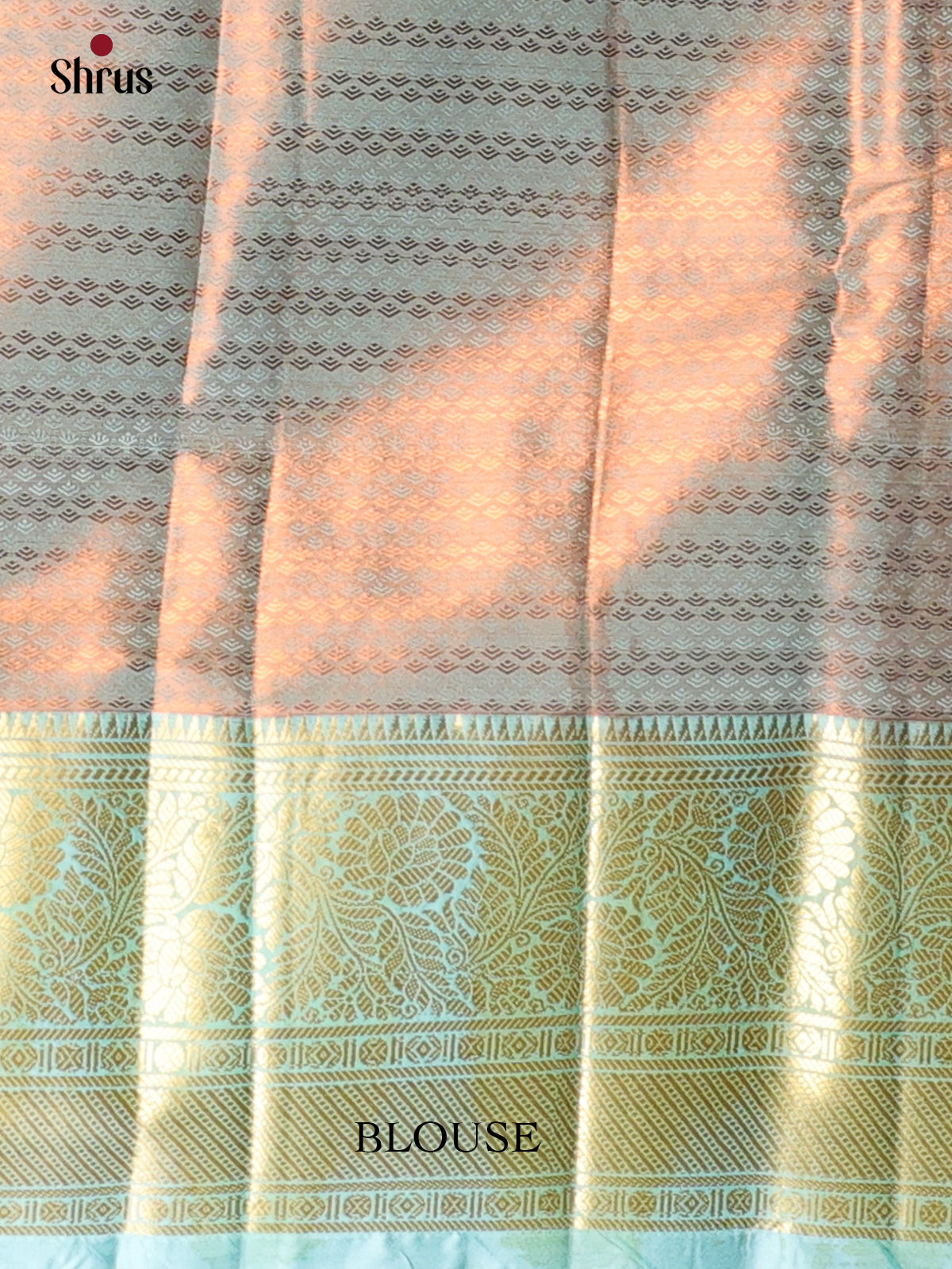 Pastel Pink & Green - Kanchipuram-halfpure Saree