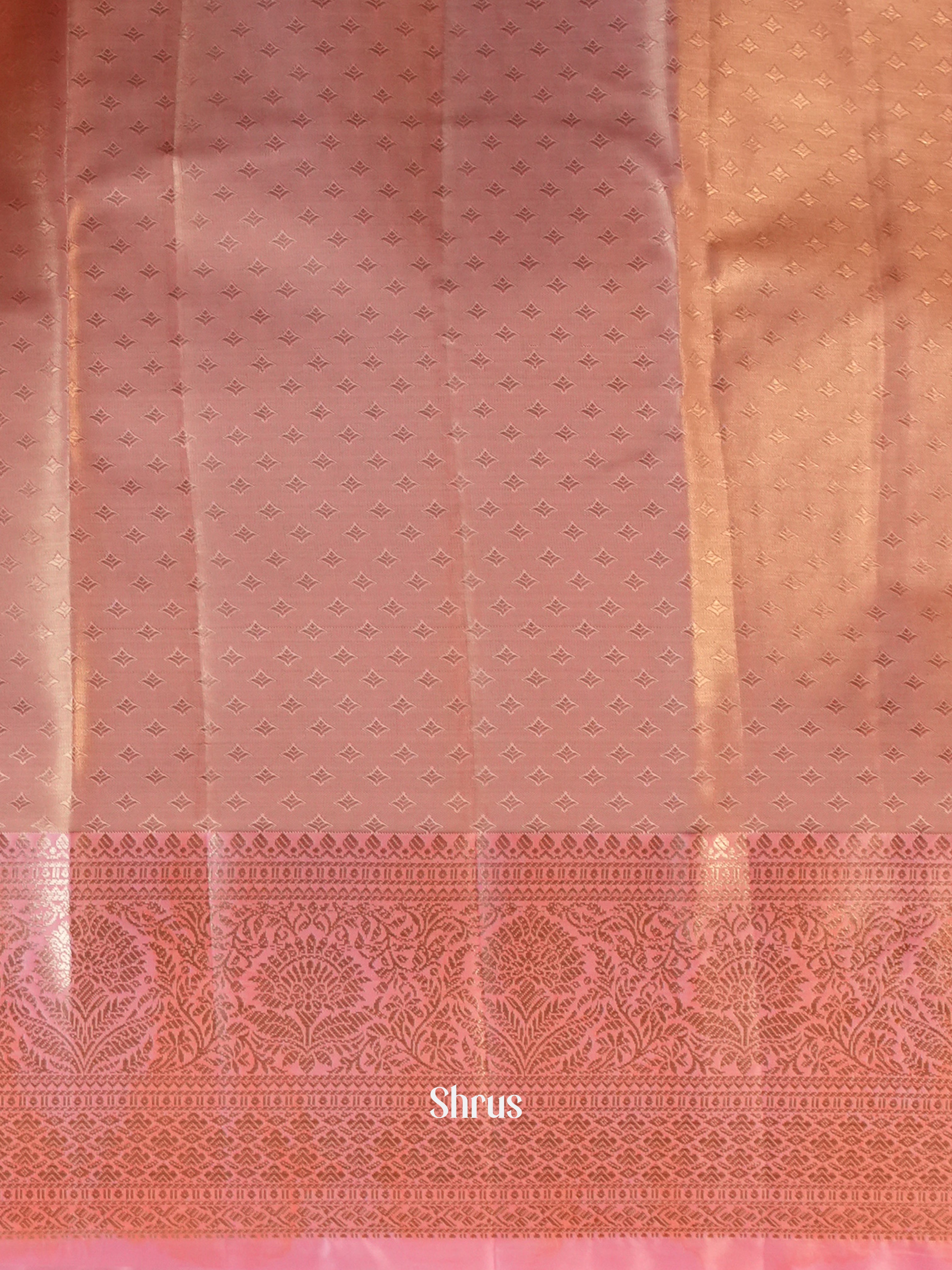 Orange & Pink  - Kanchipuram-halfpure Saree