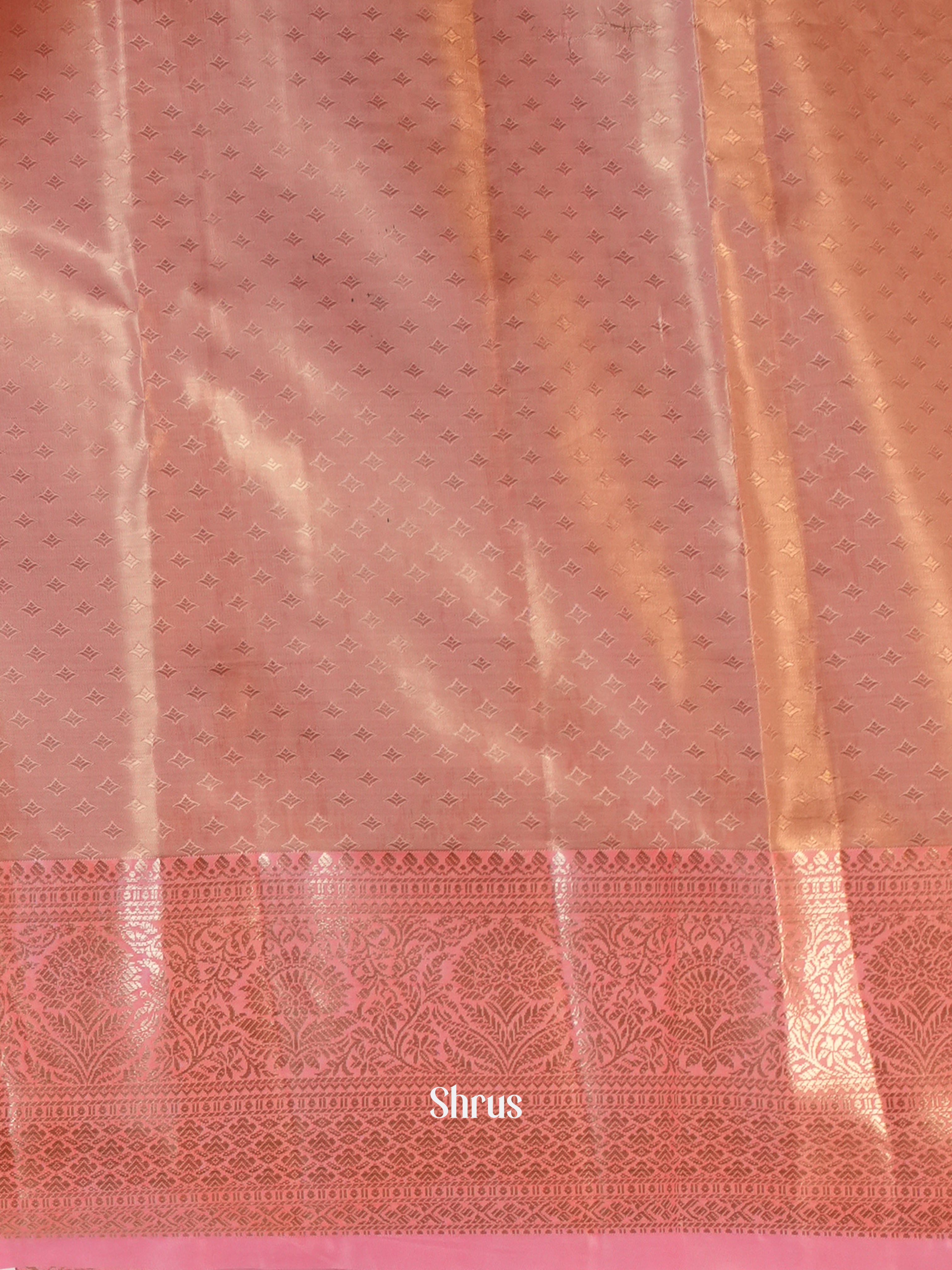 Teal & Pink  - Kanchipuram-halfpure Saree