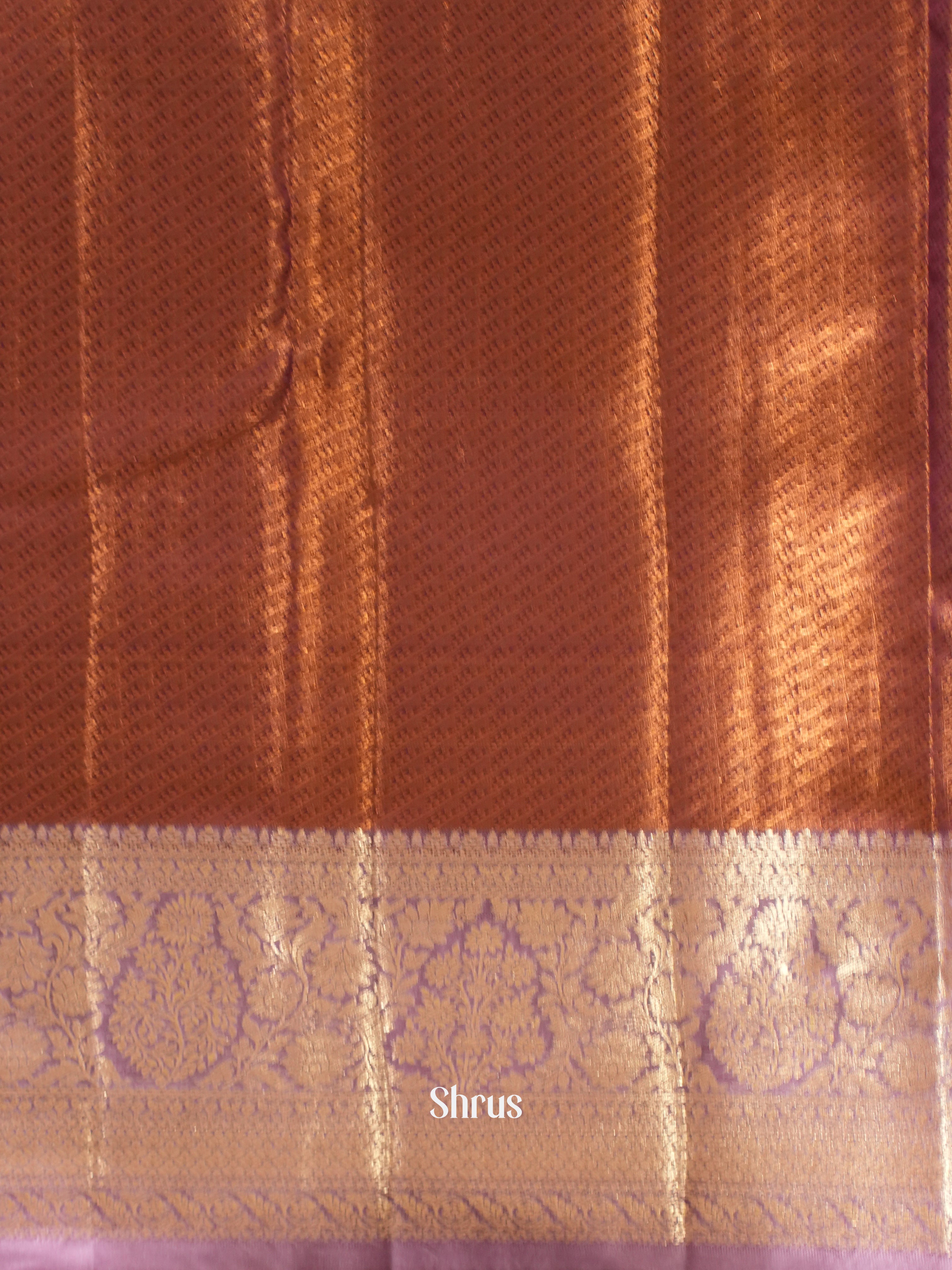 Brown & Purple - Kanchipuram-halfpure Saree