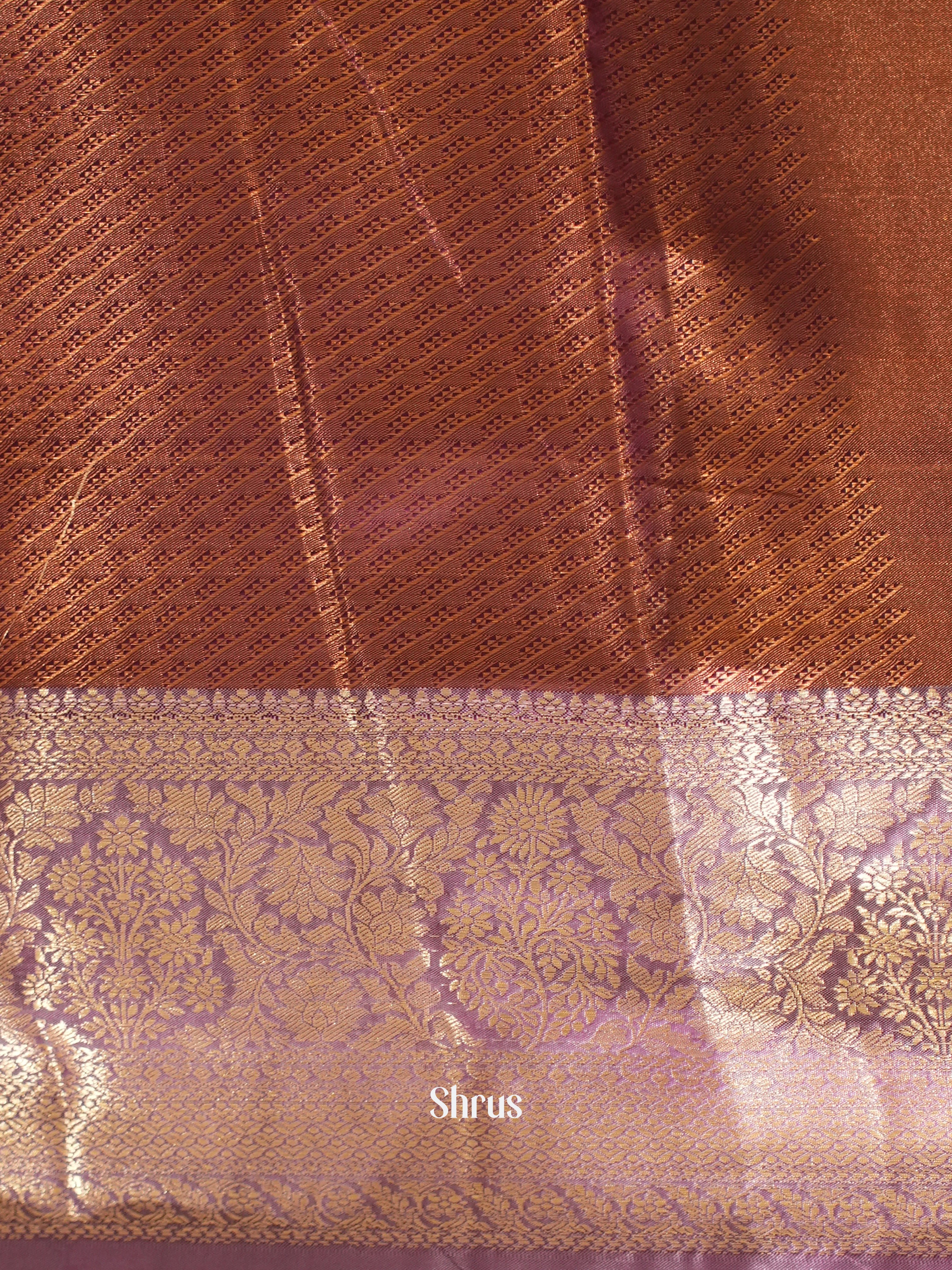 Gold & Purple - Kanchipuram-halfpure Saree