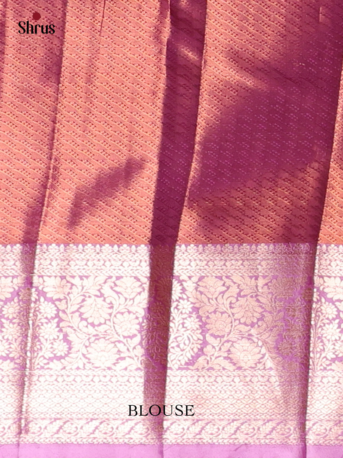 Peach & Purple - Kanchipuram-halfpure Saree