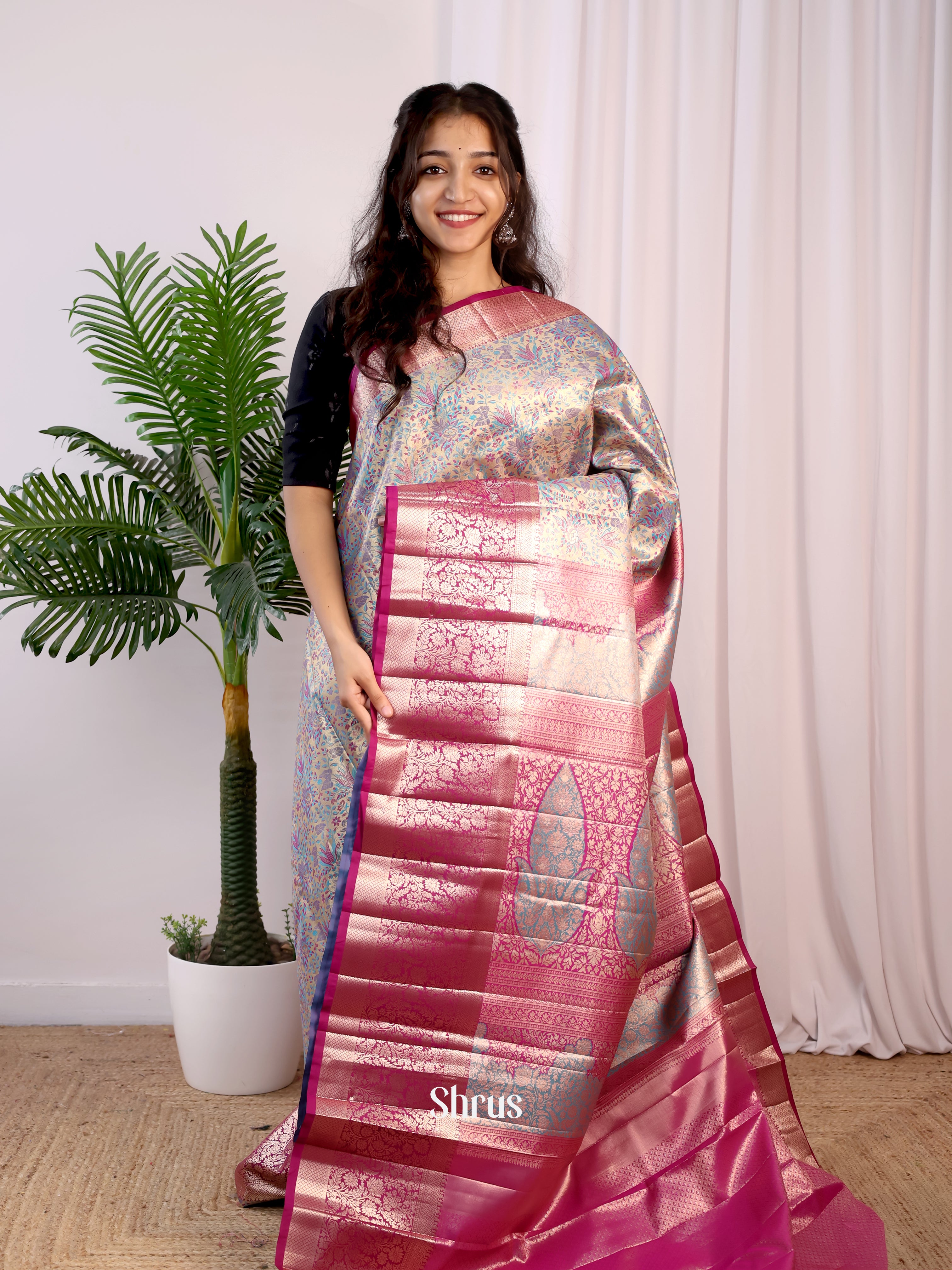 CIS18221 - Kanchipuram-halfpure Saree