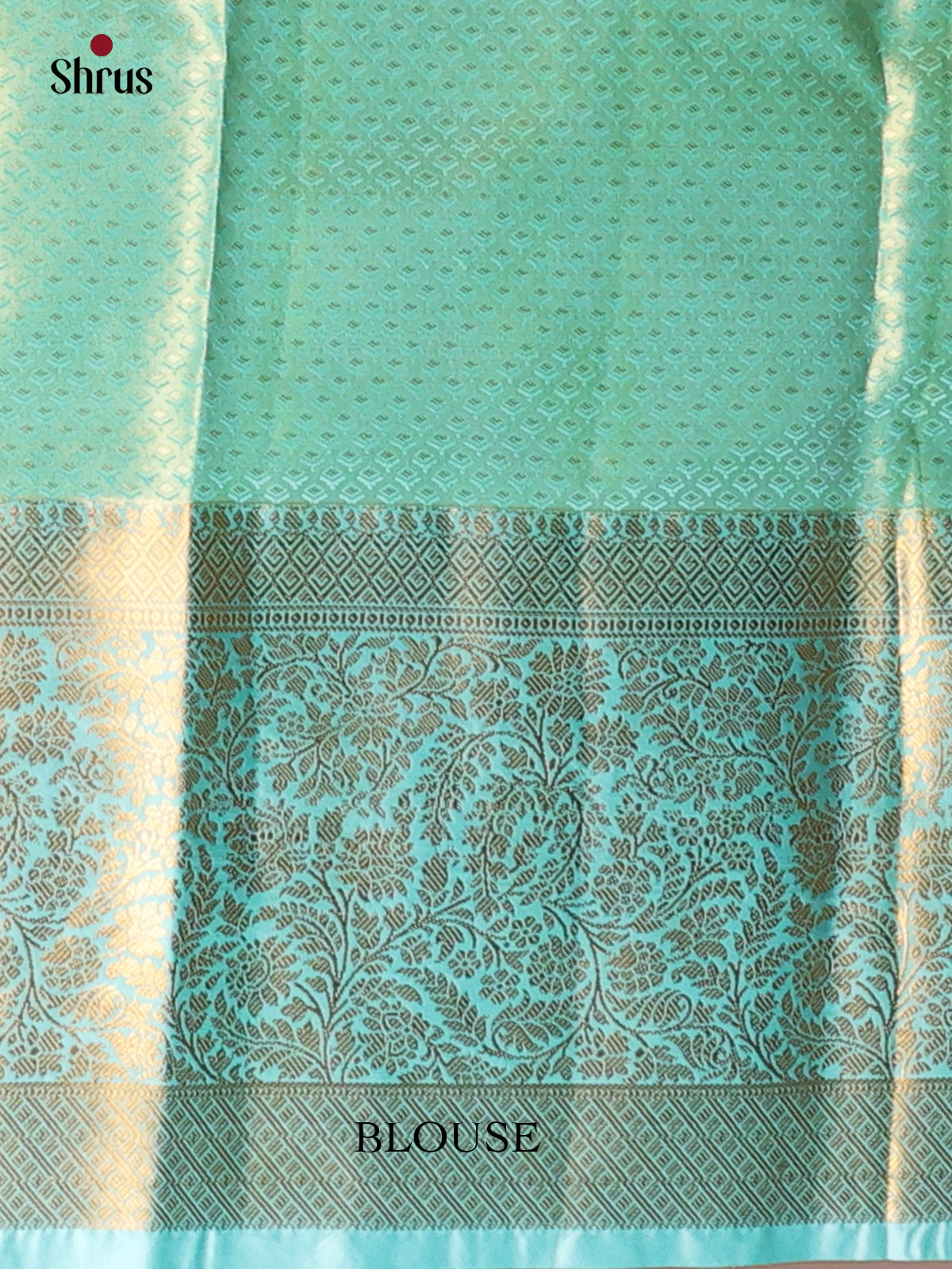 Gold & Turquoise - Kanchipuram-halfpure Saree