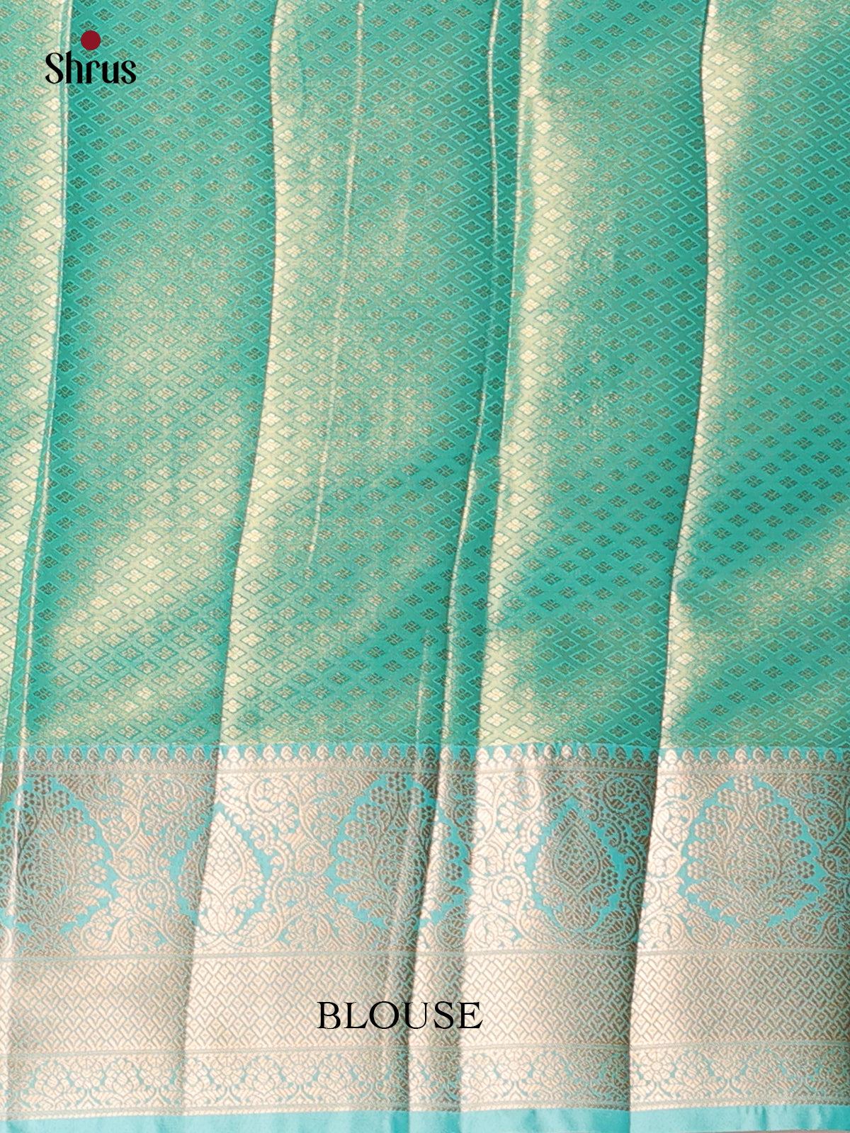 Peach & Teal - Kanchipuram-halfpure Saree