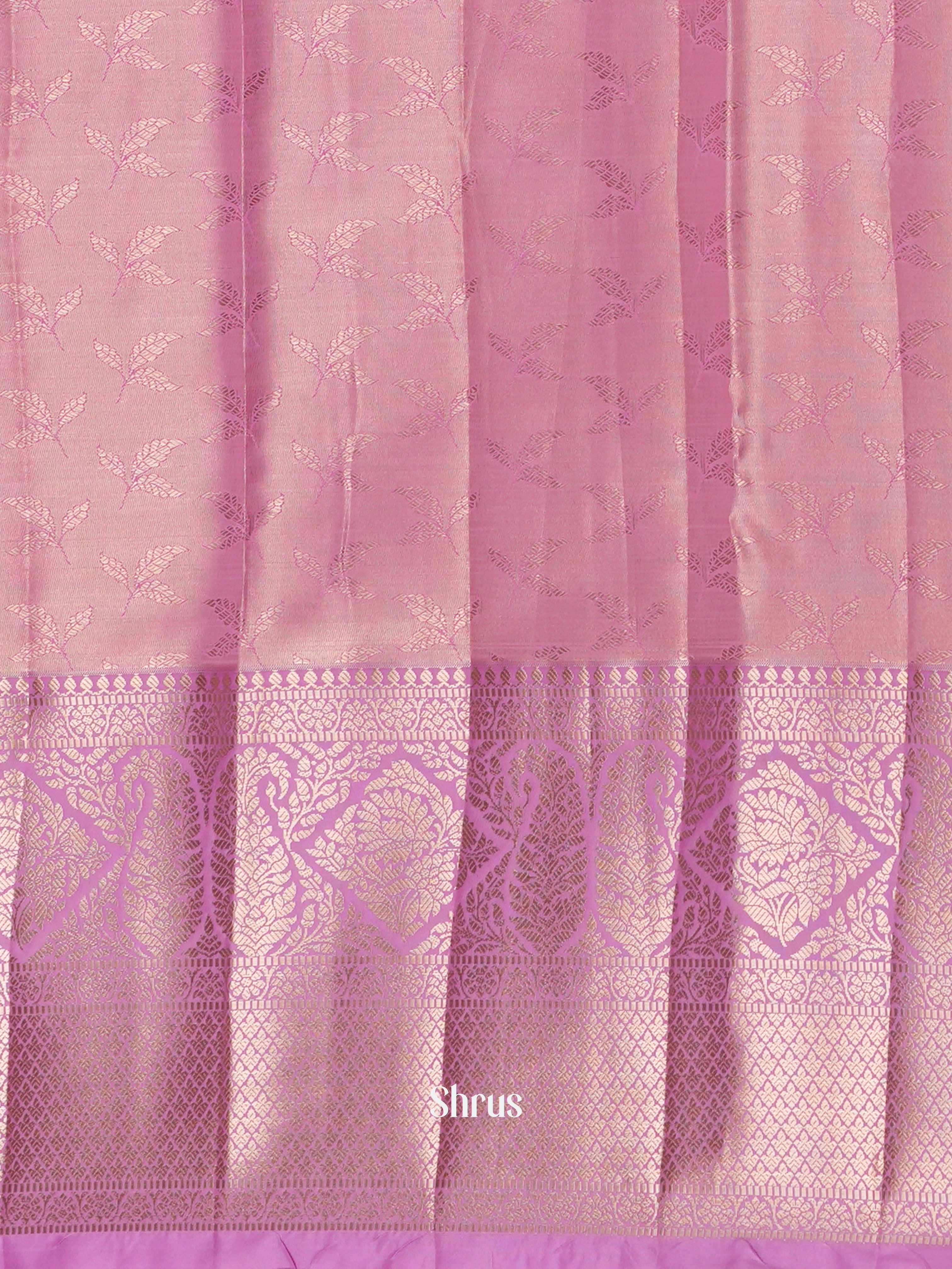 Gold & Purple - Kanchipuram-halfpure Saree