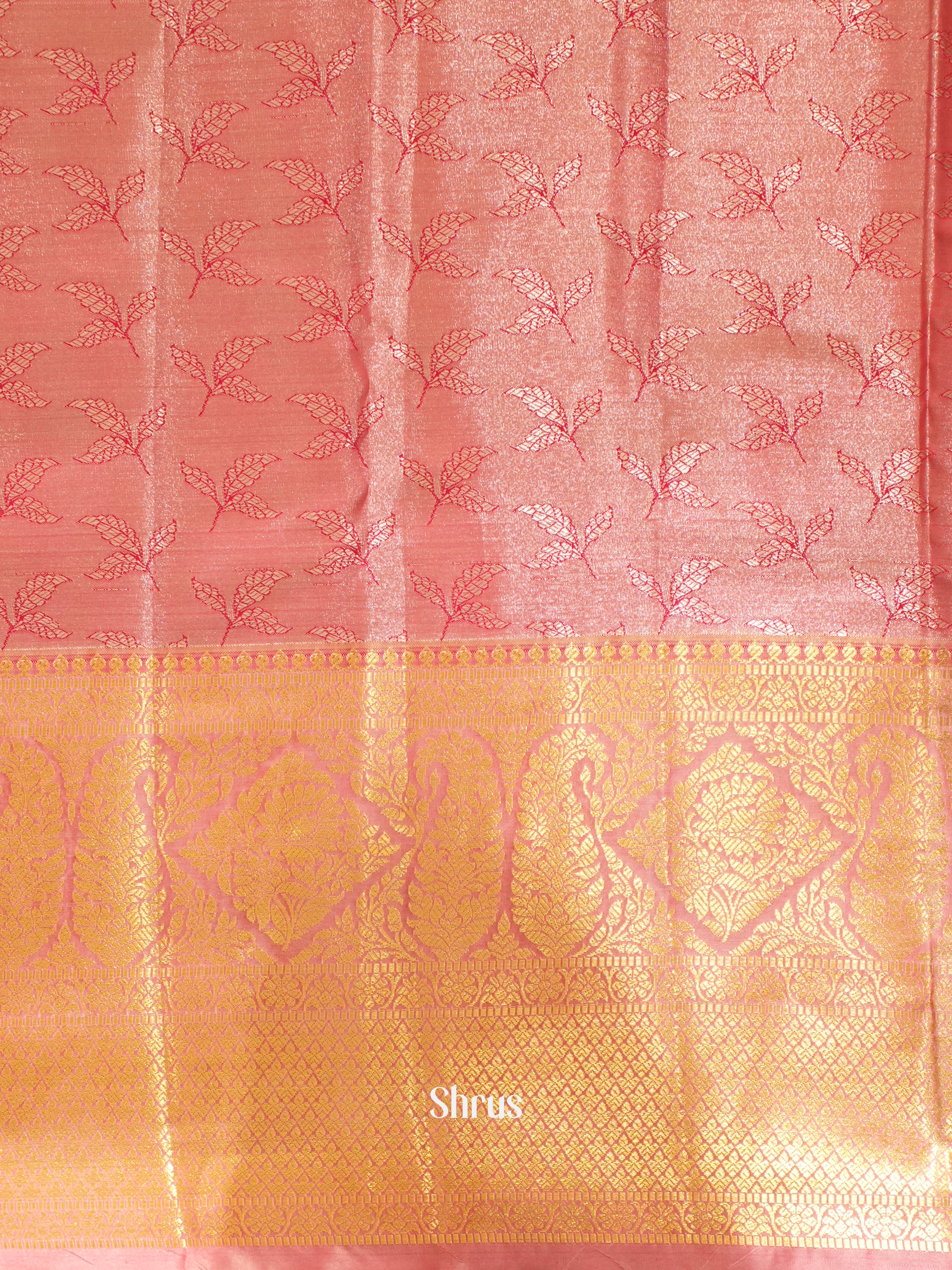 Gold & Pink - Kanchipuram-halfpure Saree