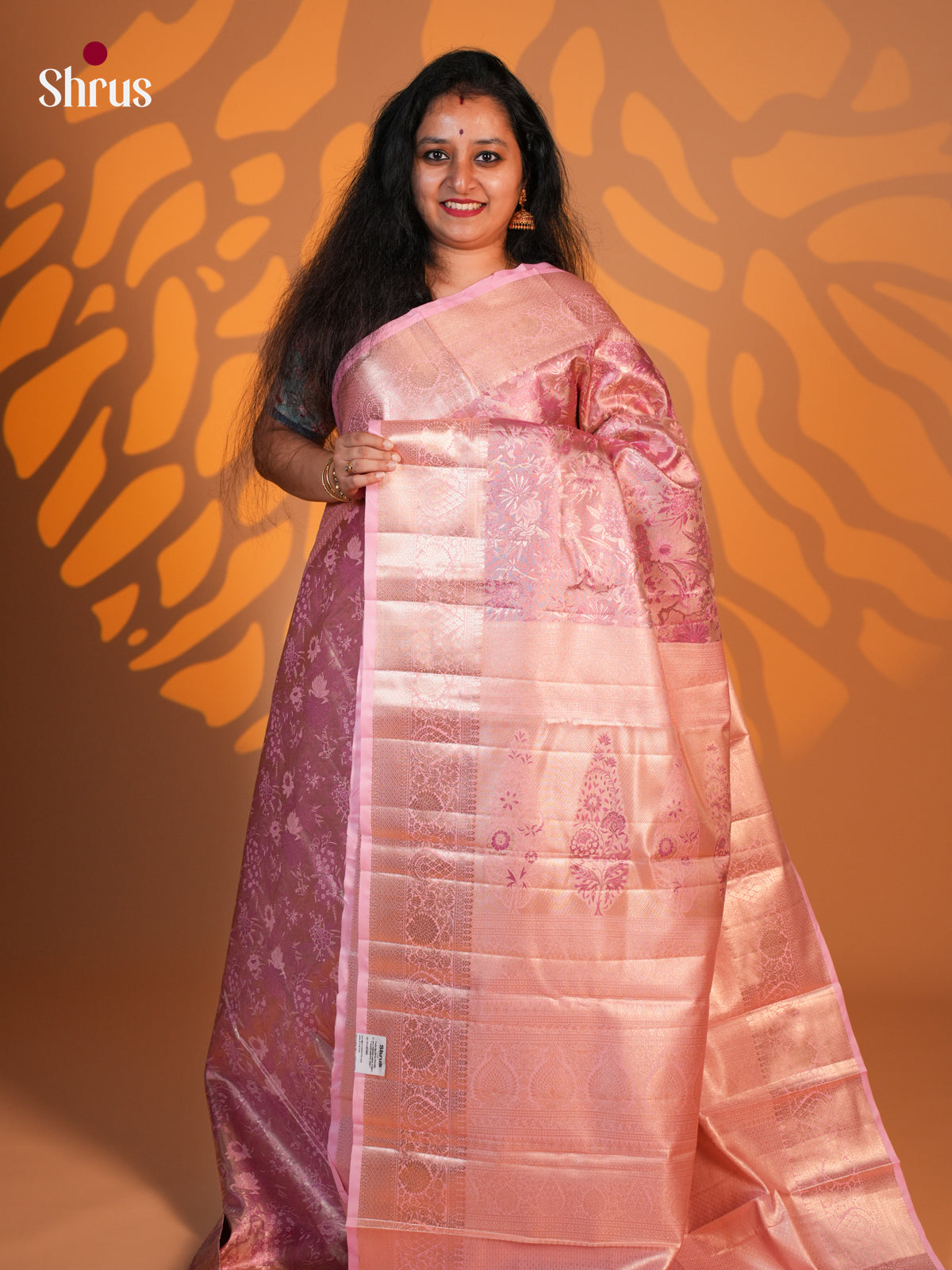 Pink - Kanchipuram-halfpure Saree