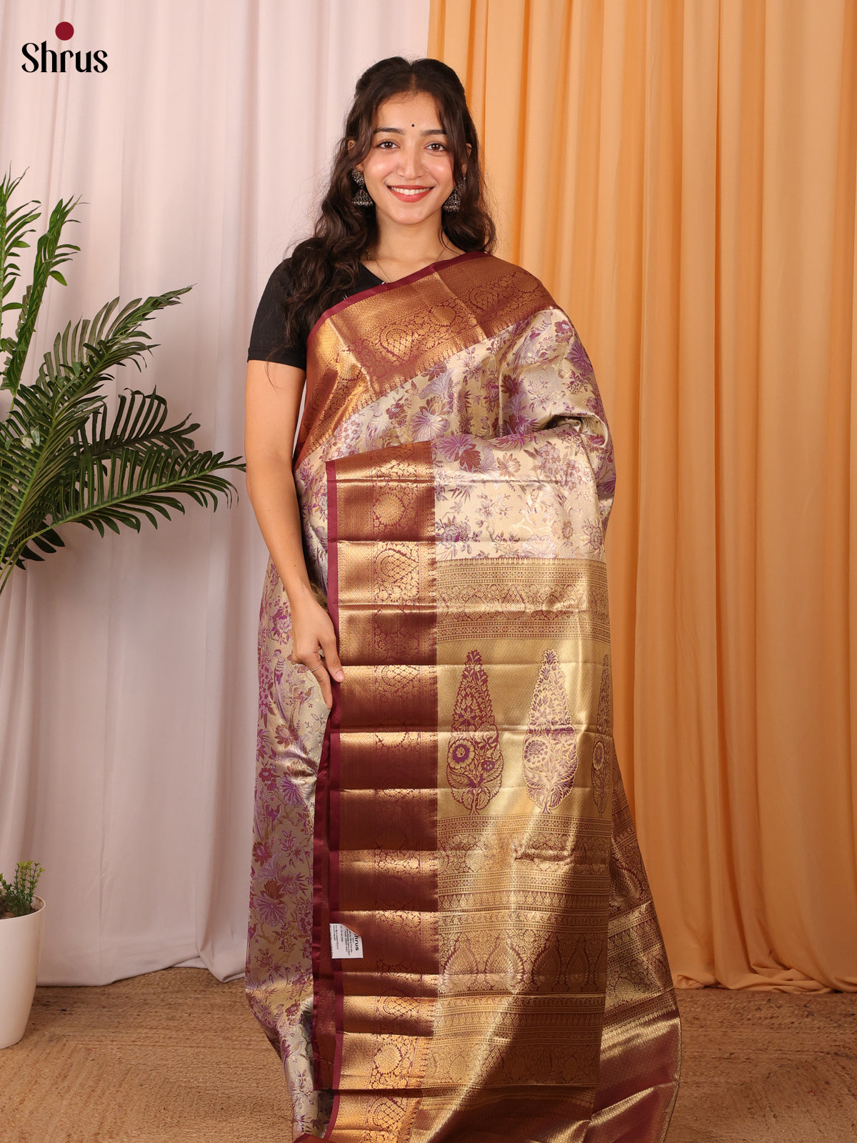 CIS18276 - Kanchipuram-halfpure Saree