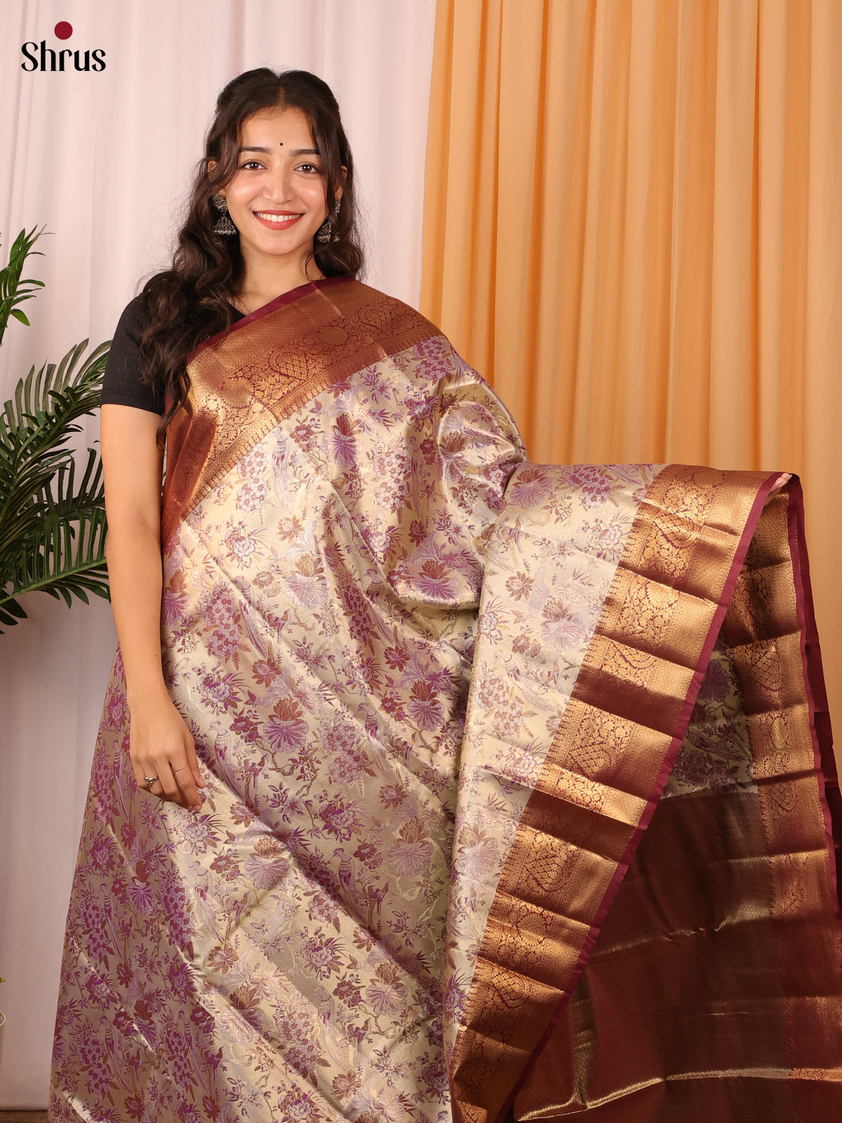 CIS18276 - Kanchipuram-halfpure Saree