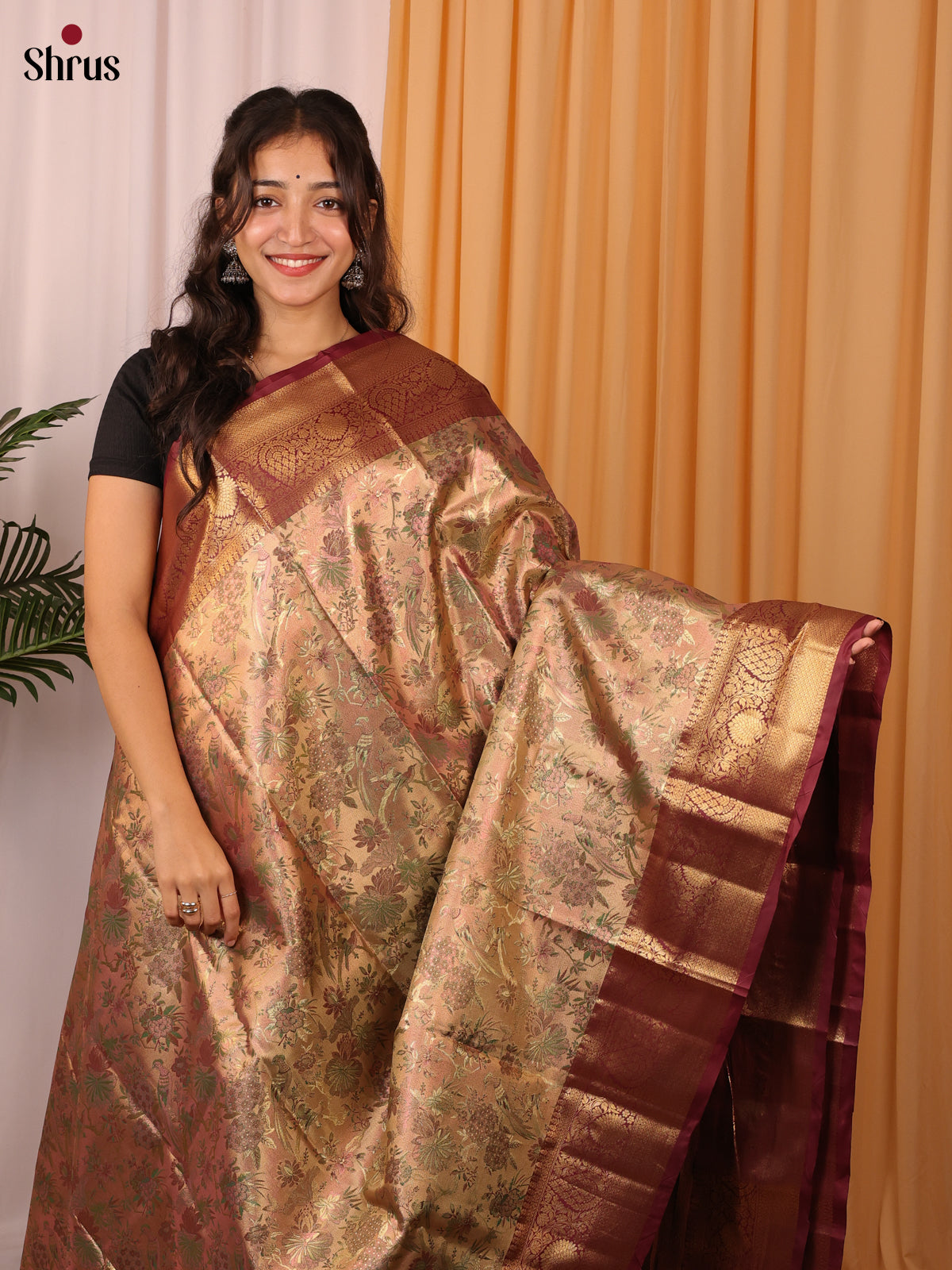 CIS18277 - Kanchipuram-halfpure Saree