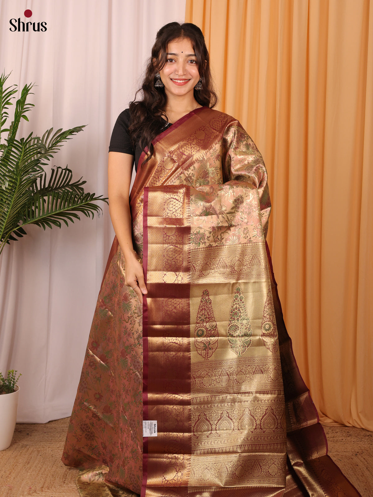 CIS18277 - Kanchipuram-halfpure Saree