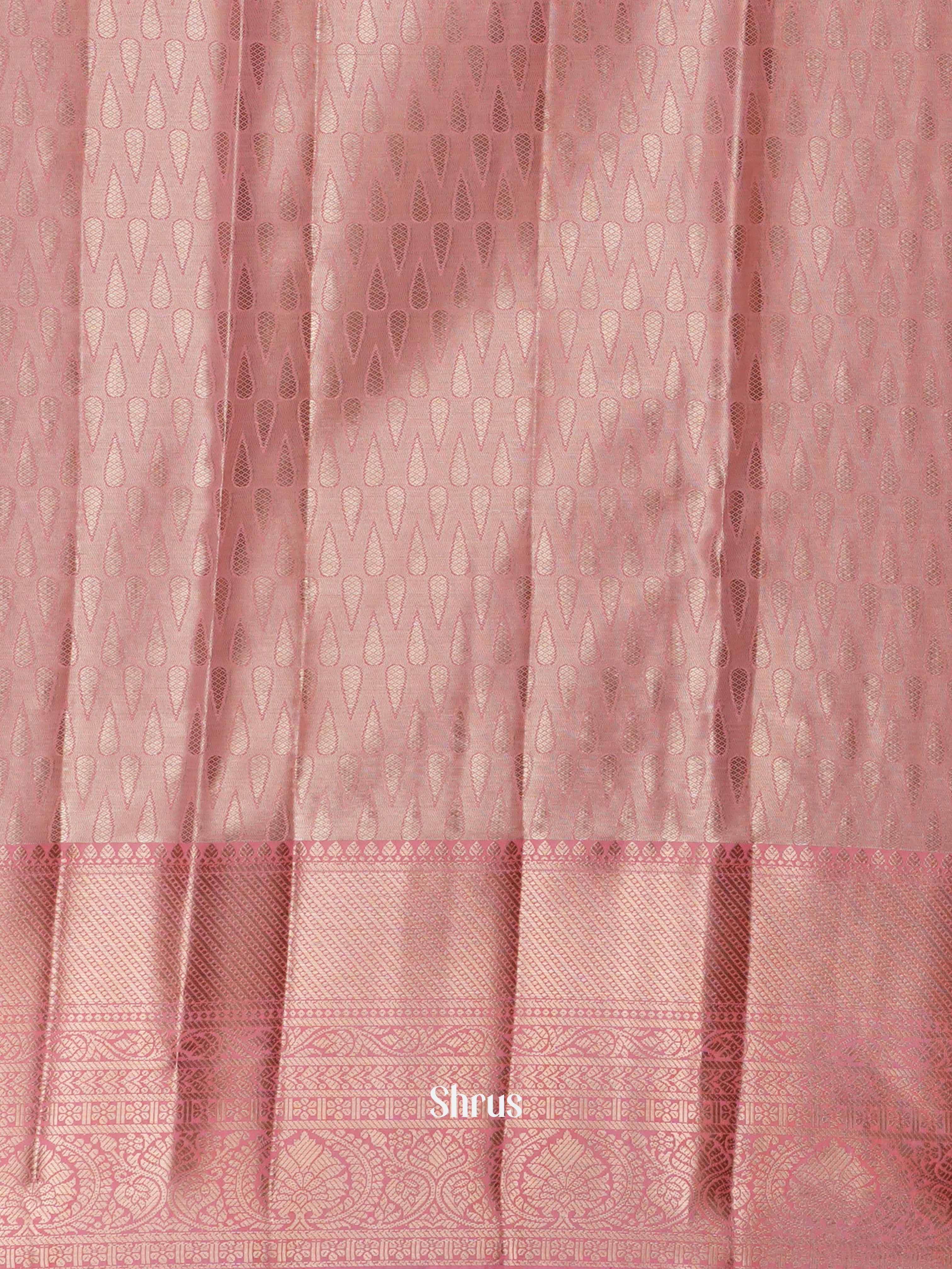 Brown & Pink - Kanchipuram-halfpure Saree