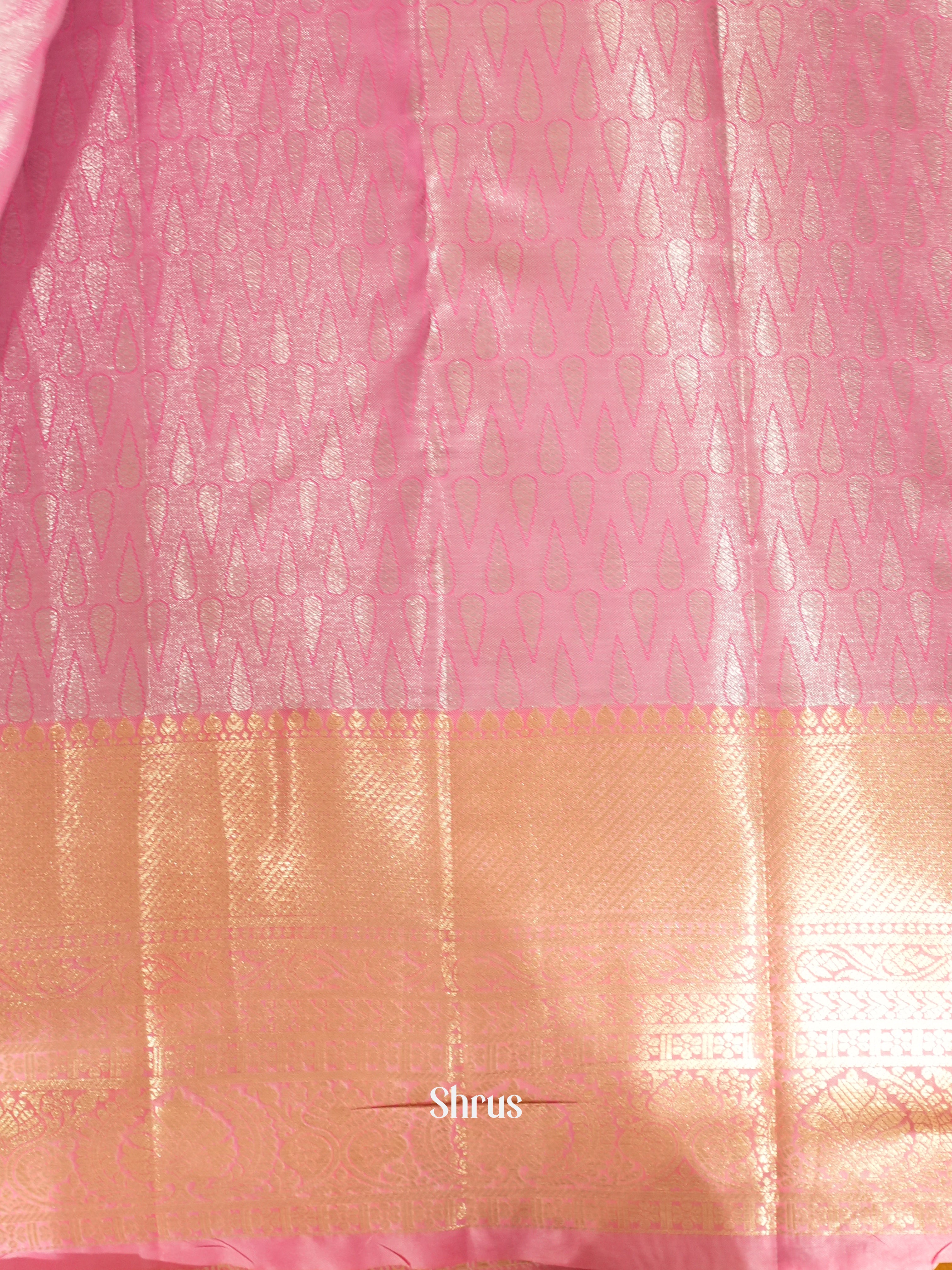 Pink- Kanchipuram-halfpure Saree