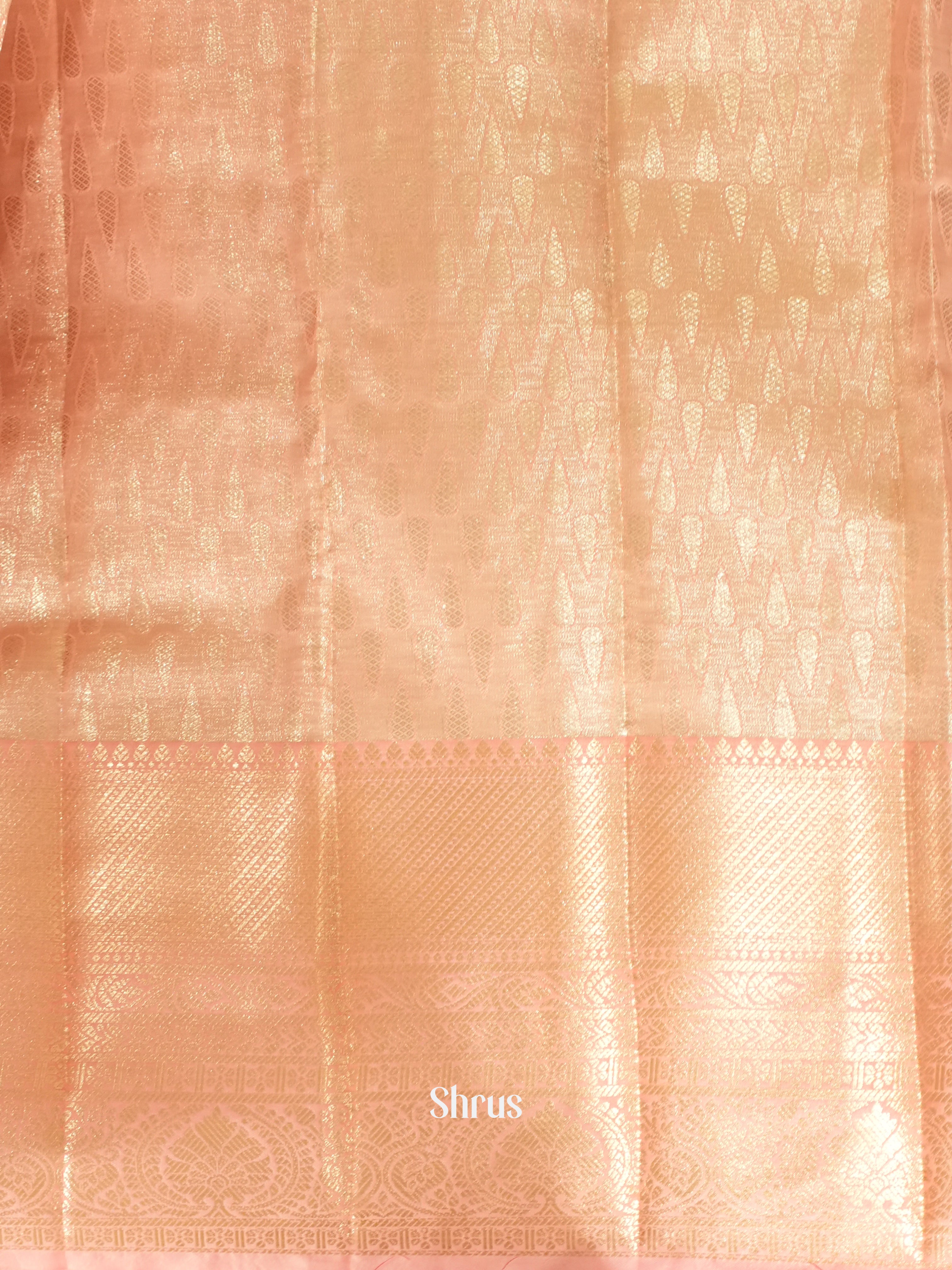 Brown & Pink - Kanchipuram-halfpure Saree