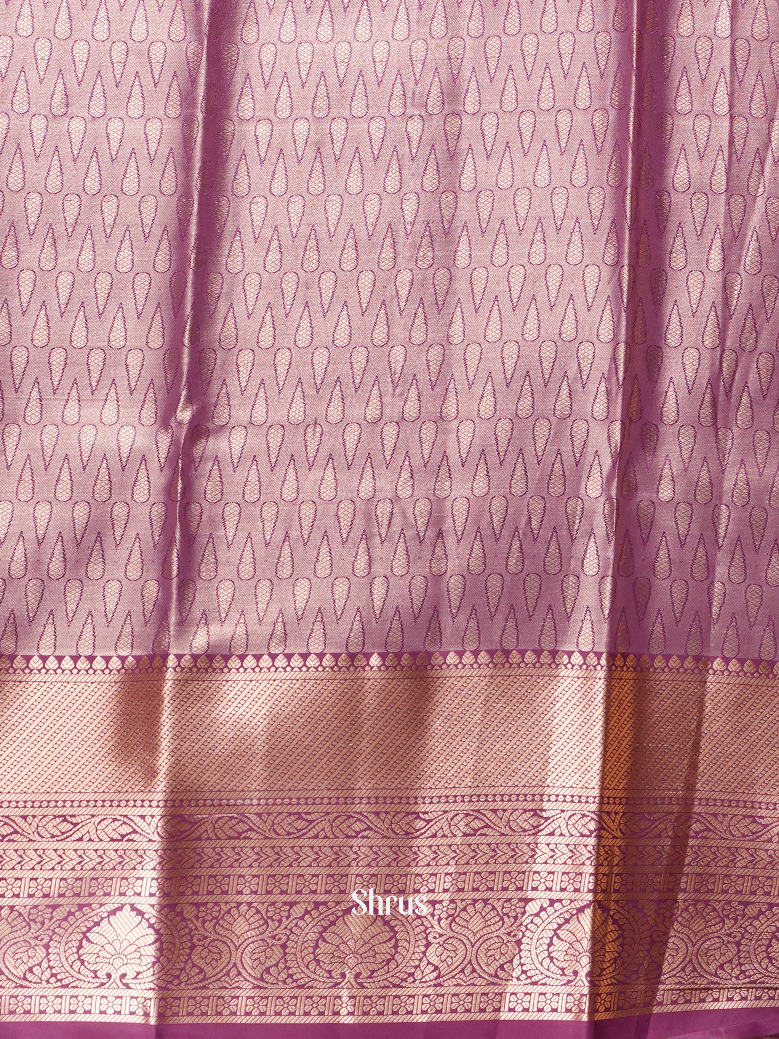 Green & Purple - Kanchipuram-halfpure Saree