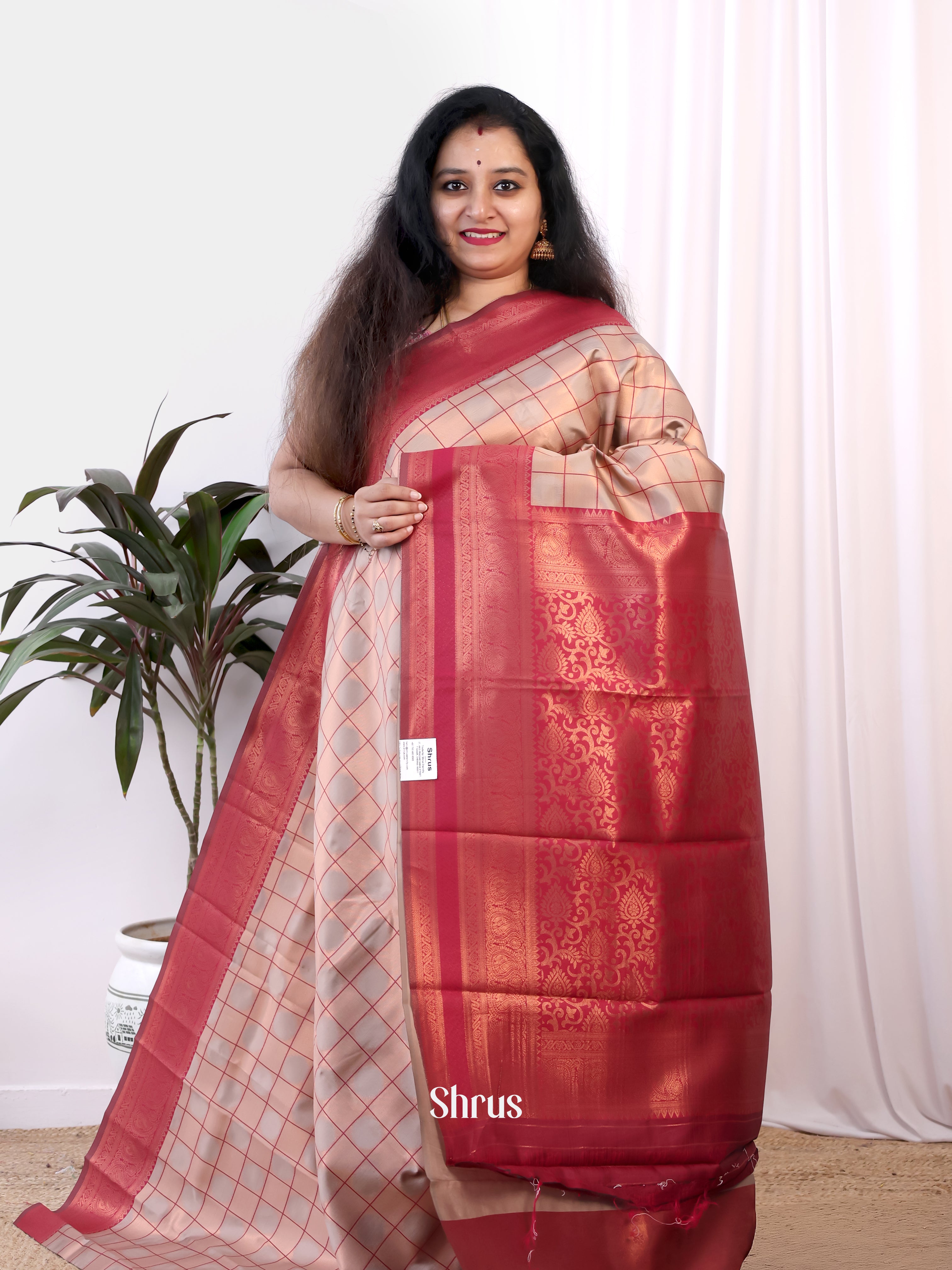 Onion Pink & Maroon- Semi Arani Silk Saree